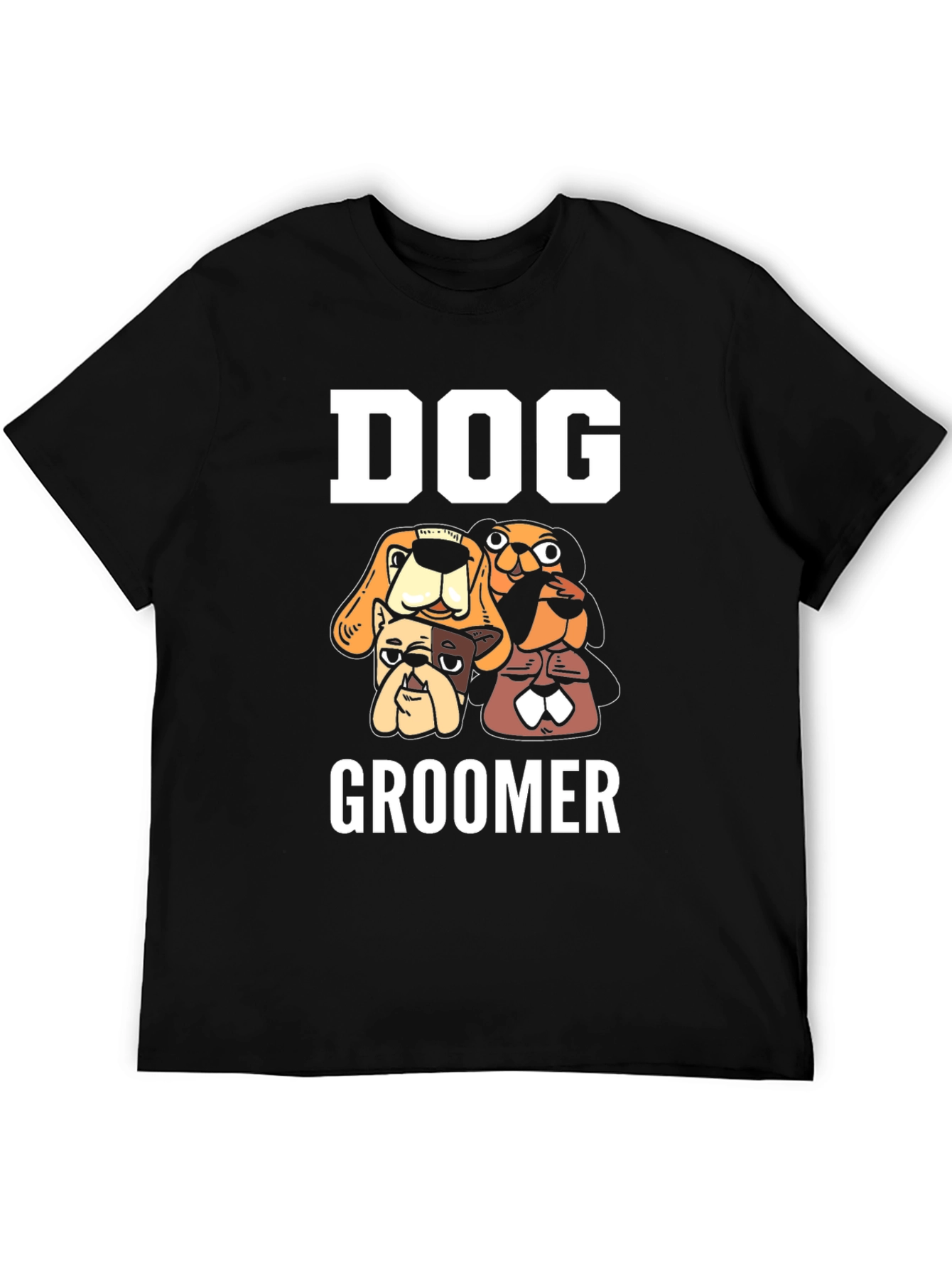 Dog Groomer T-Shirt - Cartoon Dogs Graphic Tee