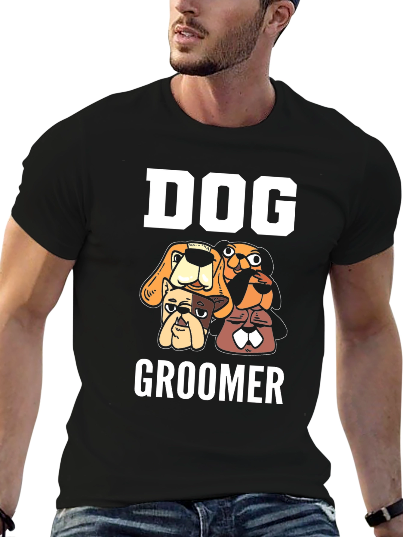Dog Groomer T-Shirt - Cartoon Dogs Graphic Tee