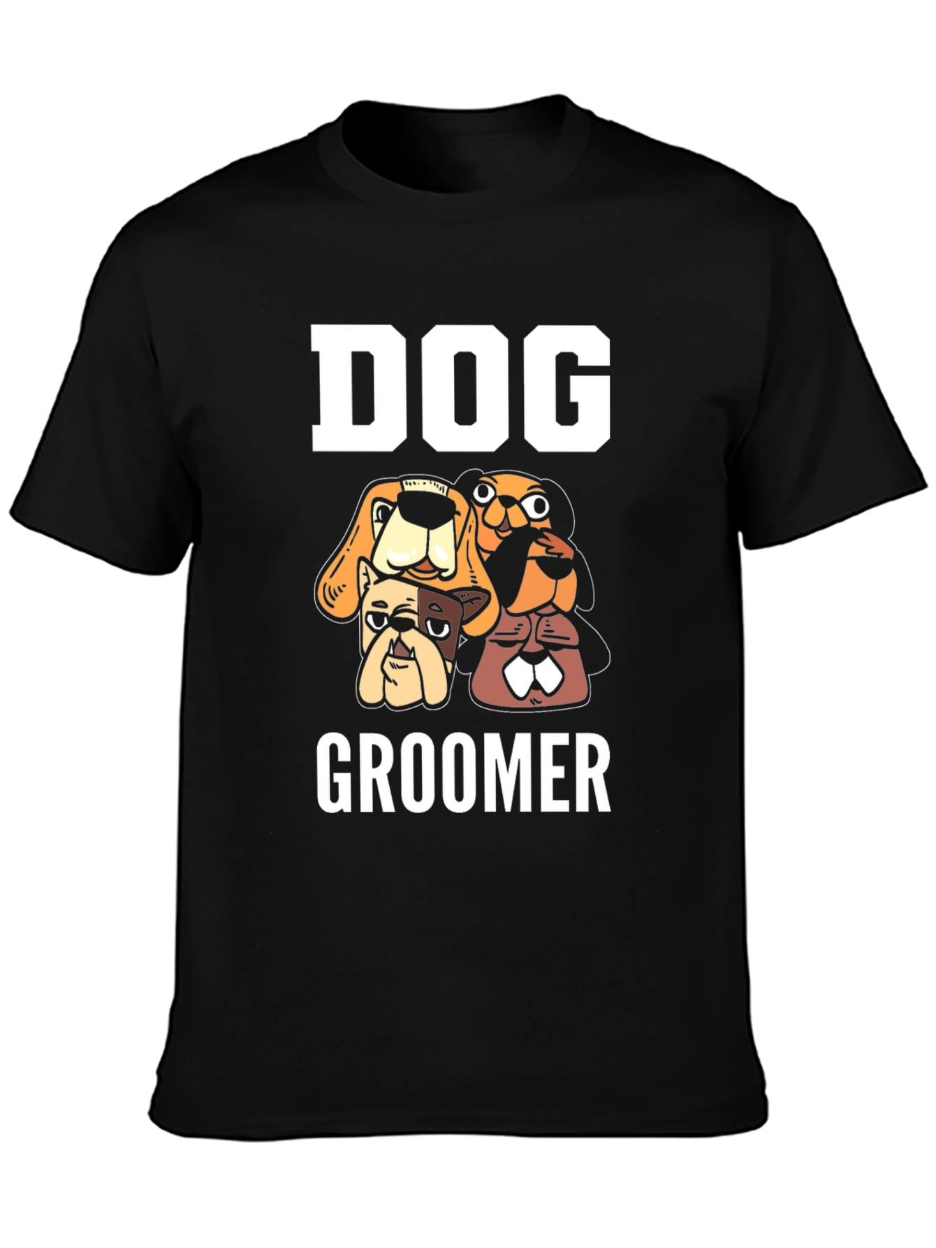 Dog Groomer T-Shirt - Cartoon Dogs Graphic Tee