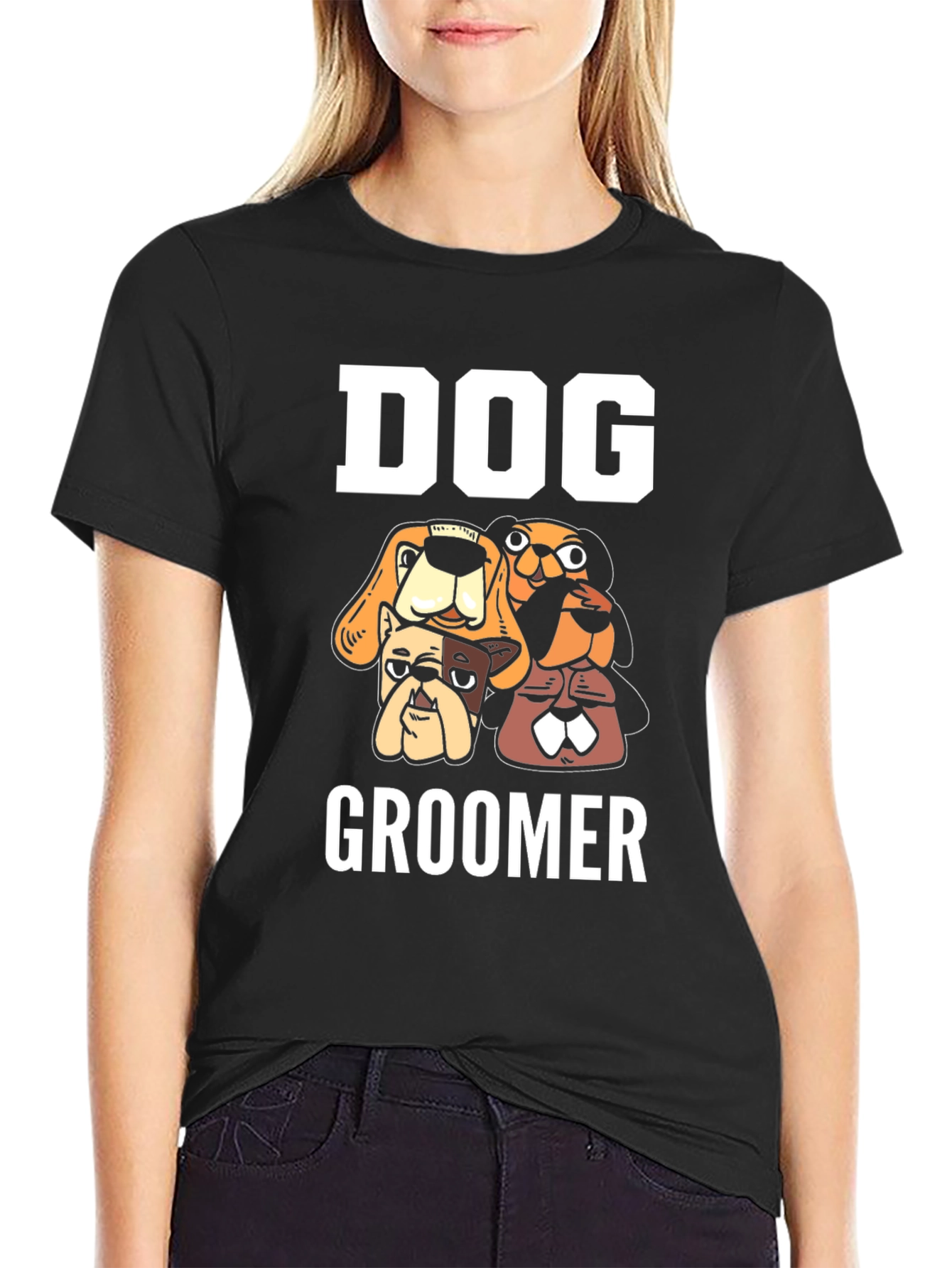 Dog Groomer T-Shirt - Cartoon Dogs Graphic Tee