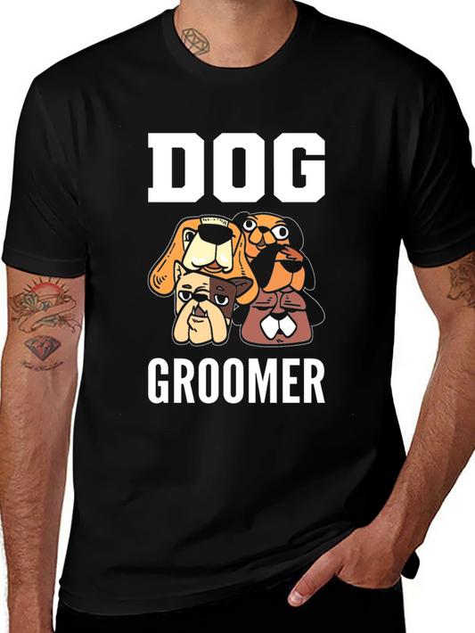 Dog Groomer T-Shirt - Cartoon Dogs Graphic Tee