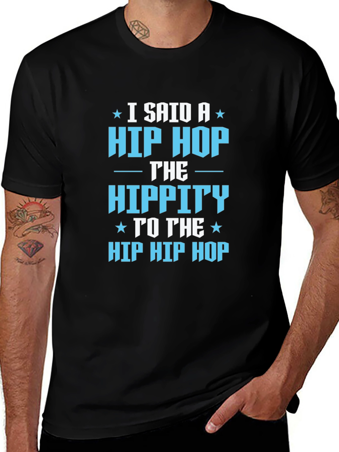 Hip Hop Graphic T-Shirt - Black Cotton Blend Tee
