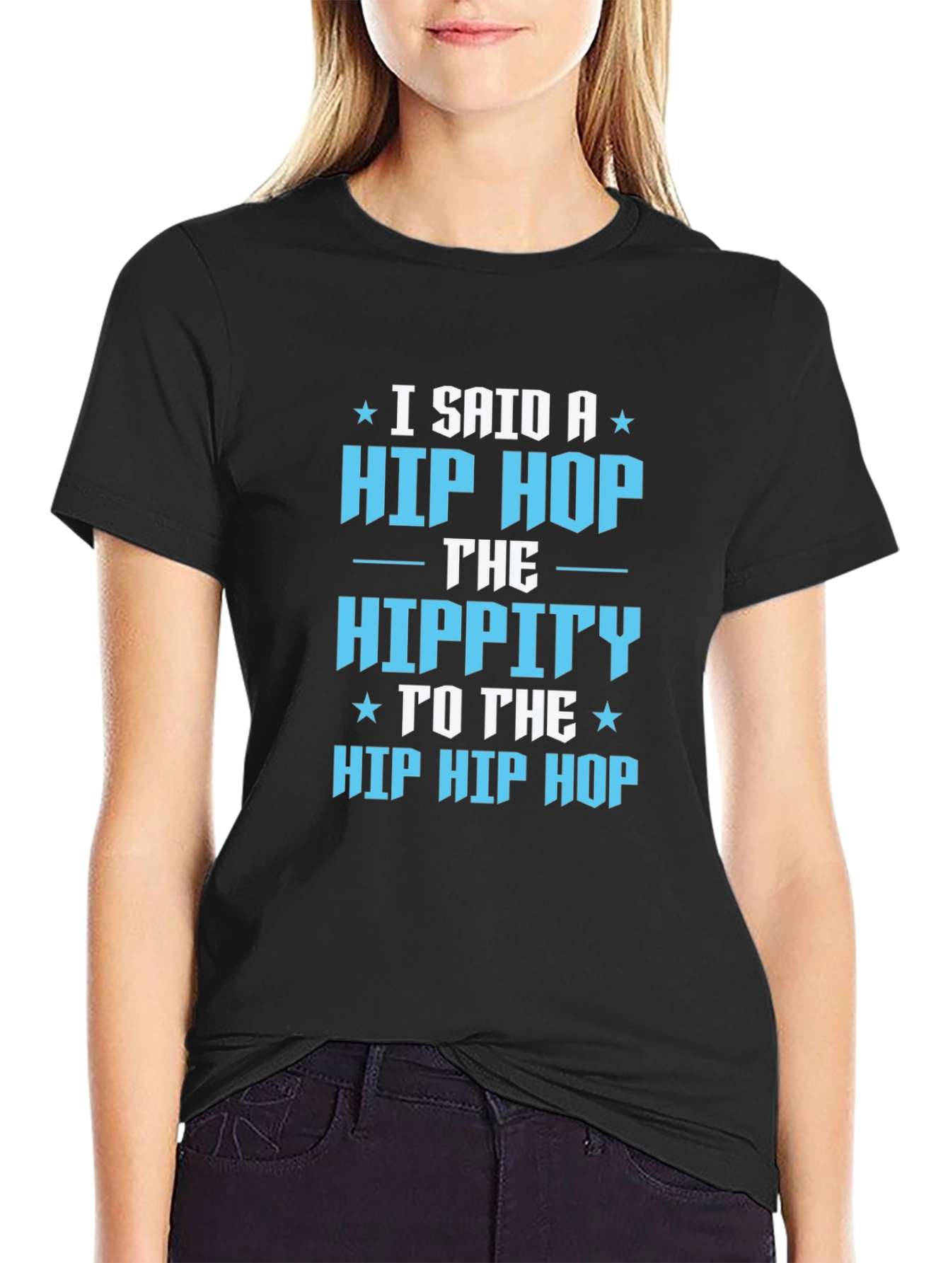 Hip Hop Graphic T-Shirt - Black Cotton Blend Tee