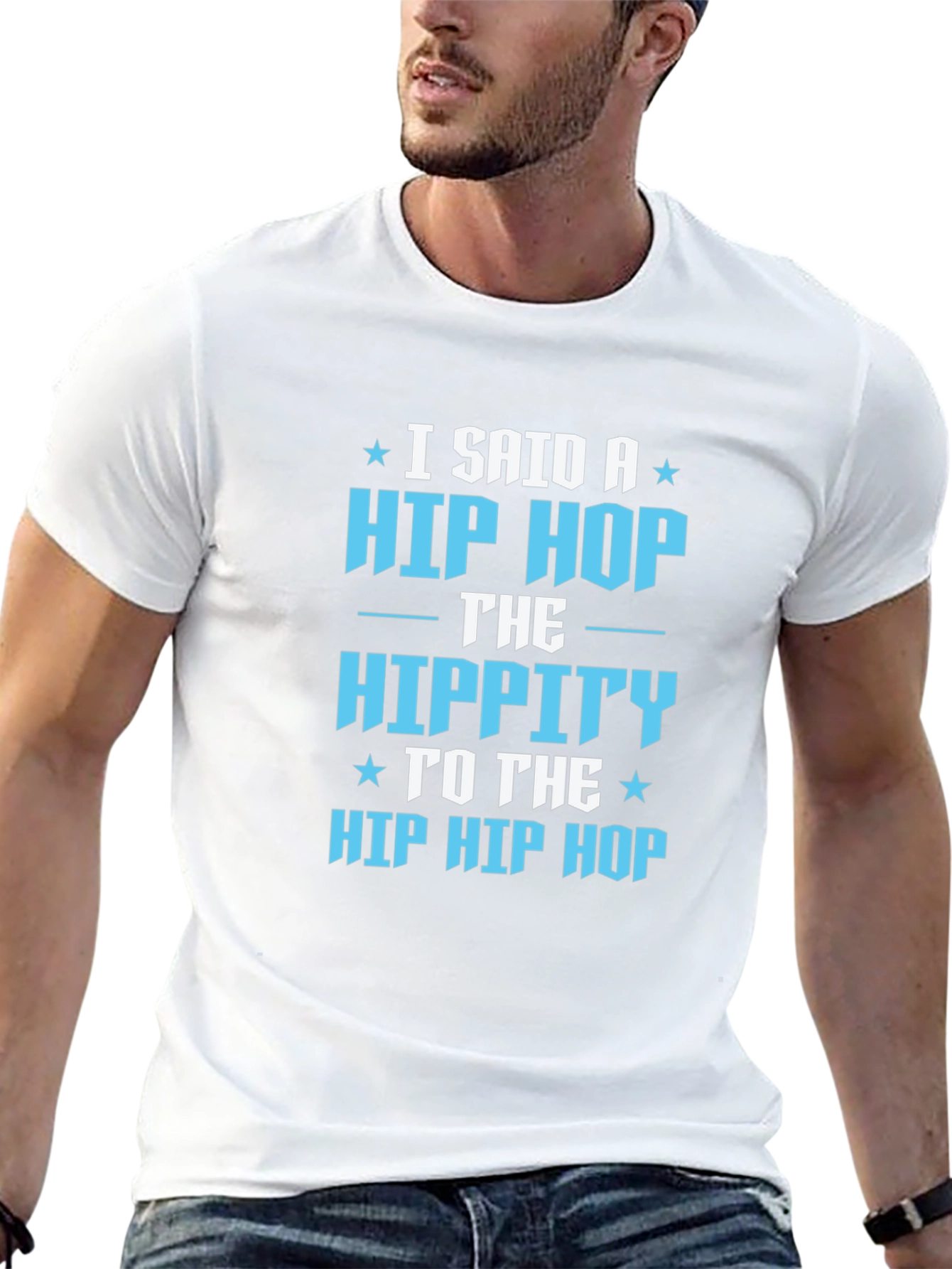 Hip Hop Graphic T-Shirt - Black Cotton Blend Tee