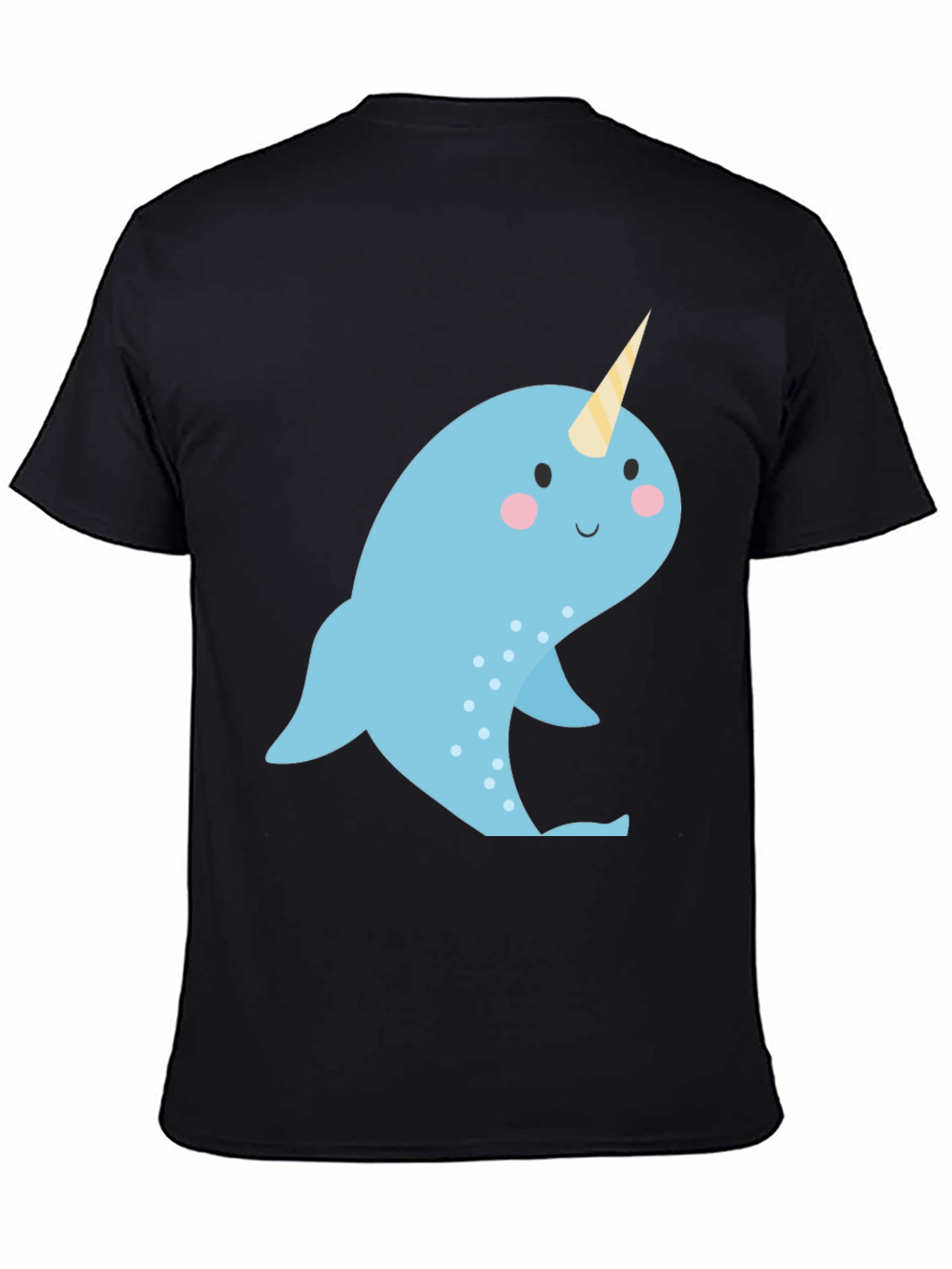 Narwhal Graphic Print Black T-Shirt