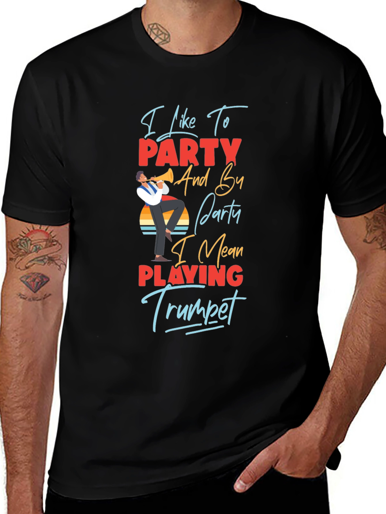 I Like to Party Trumpet Player Graphic T-Shirt