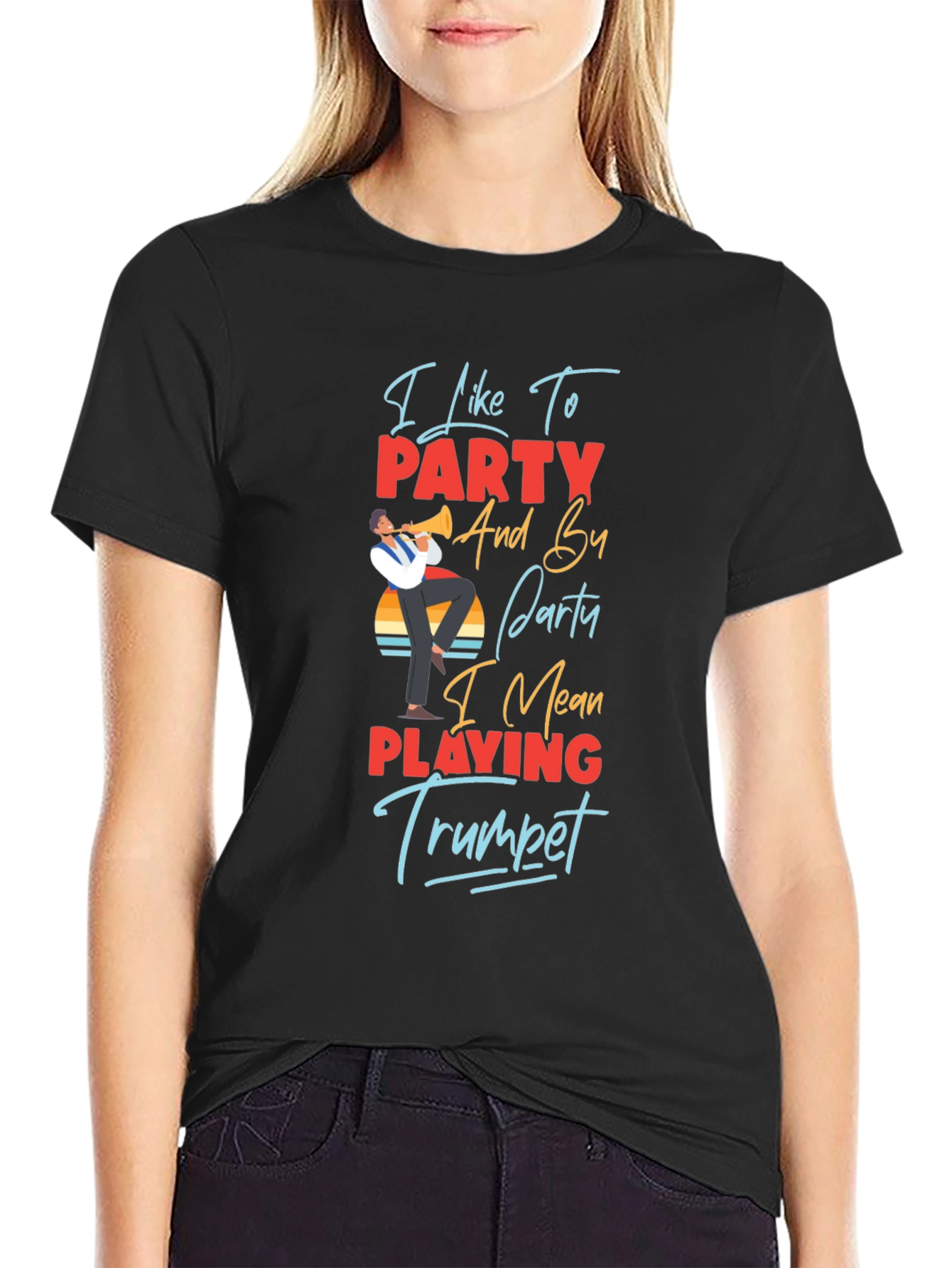 I Like to Party Trumpet Player Graphic T-Shirt