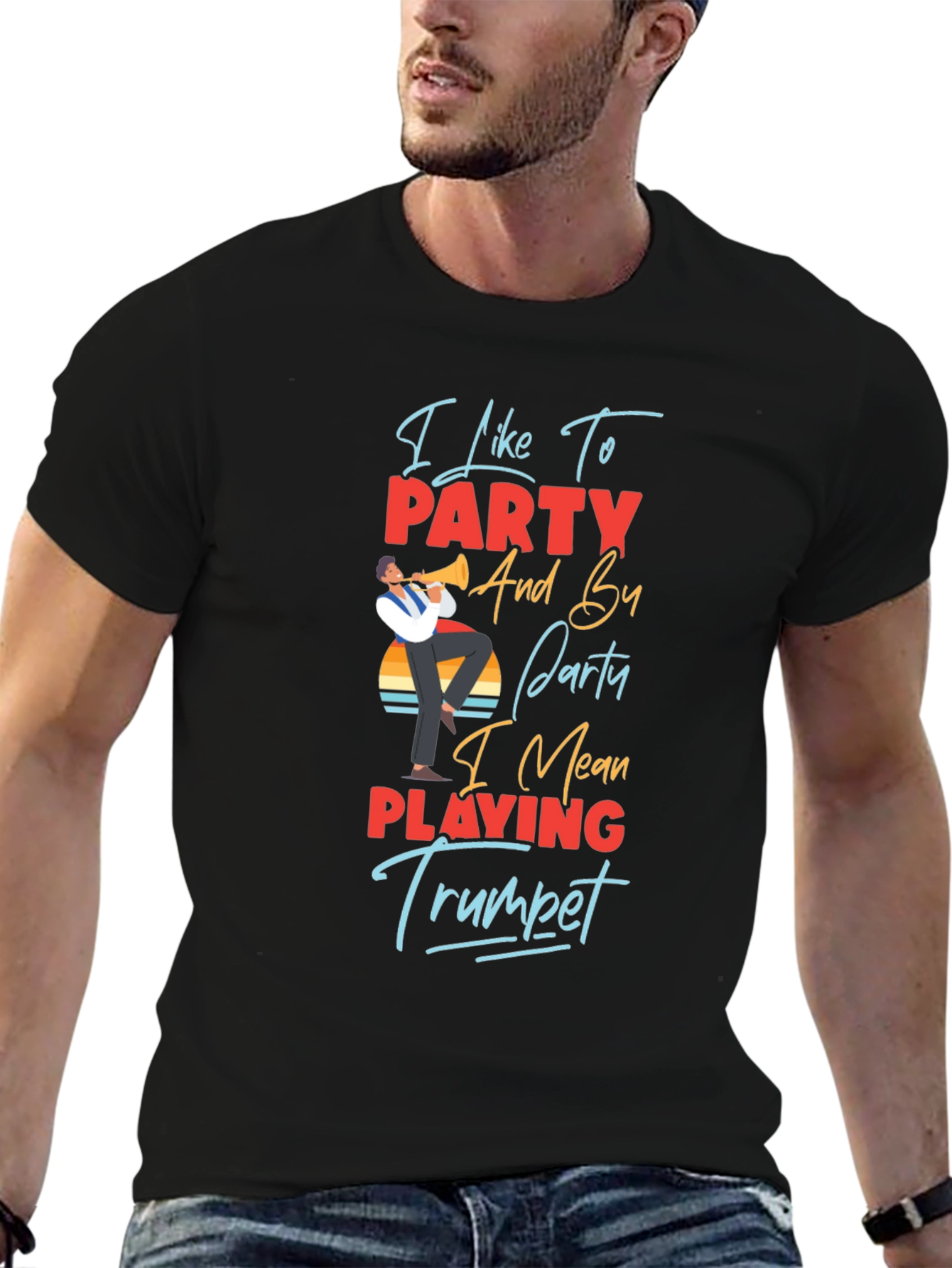 I Like to Party Trumpet Player Graphic T-Shirt