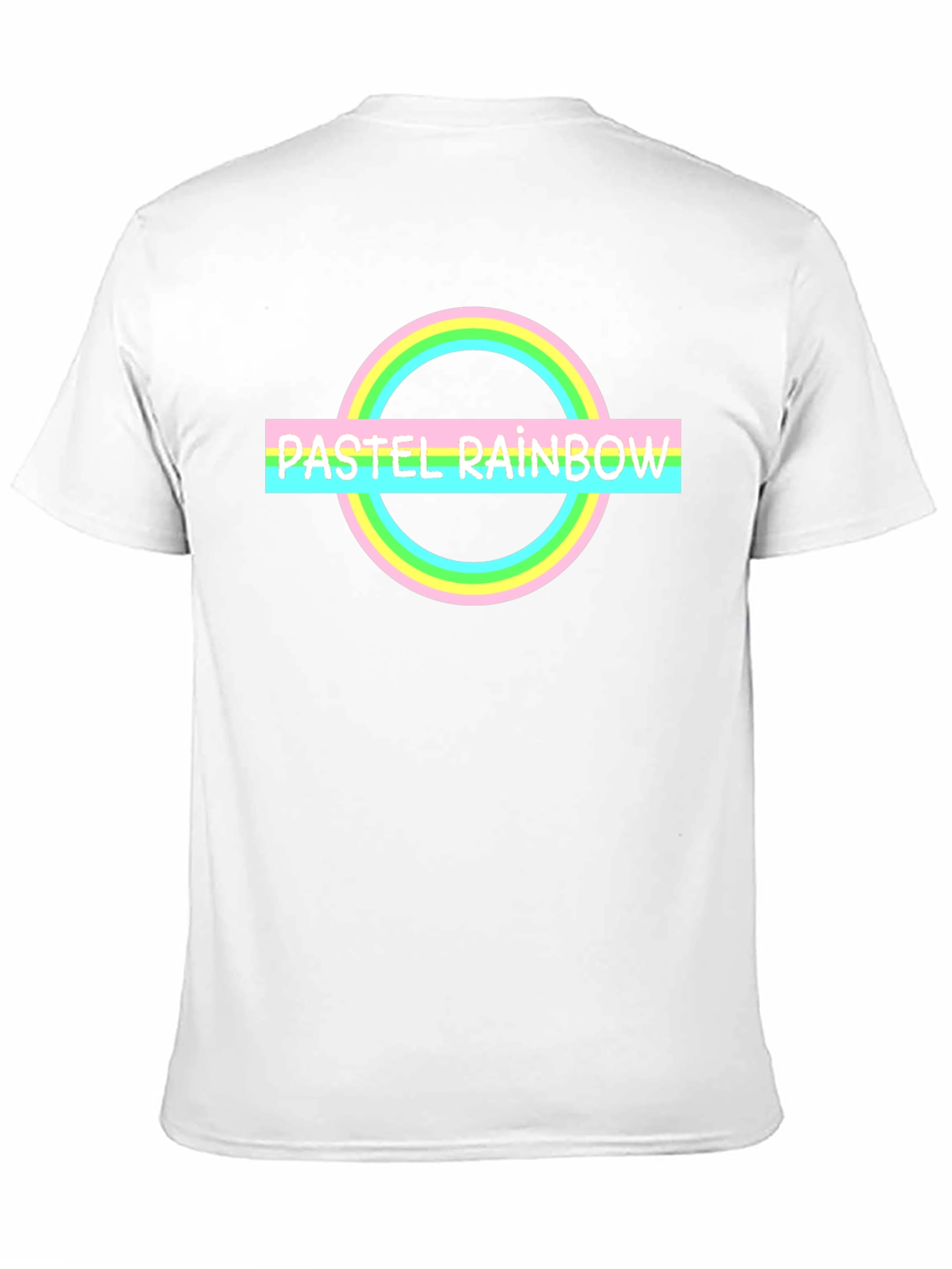 Pastel Rainbow Graphic Tee - Trendy Casual Shirt