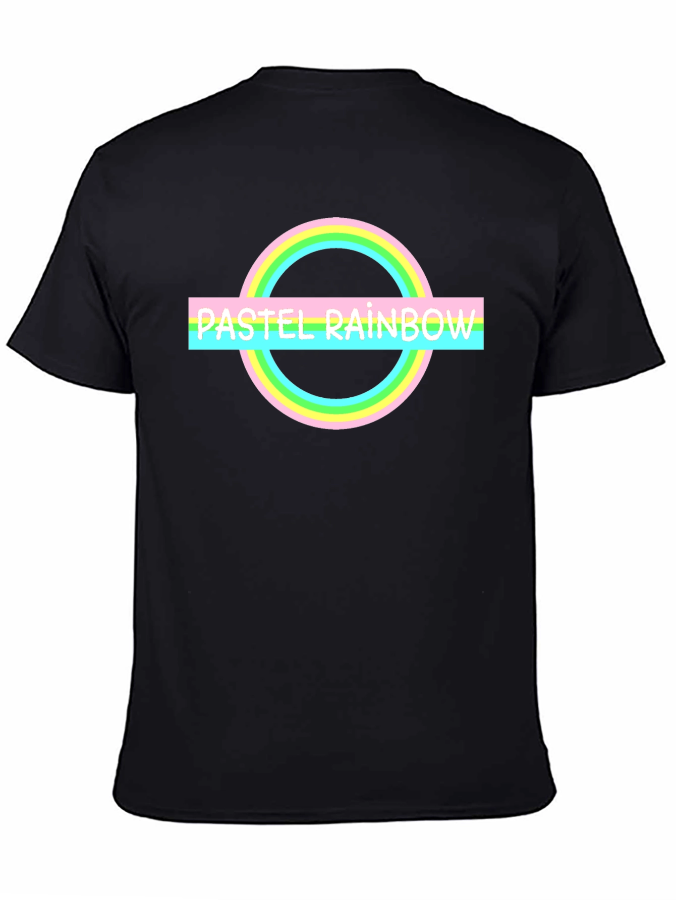 Pastel Rainbow Graphic Tee - Trendy Casual Shirt
