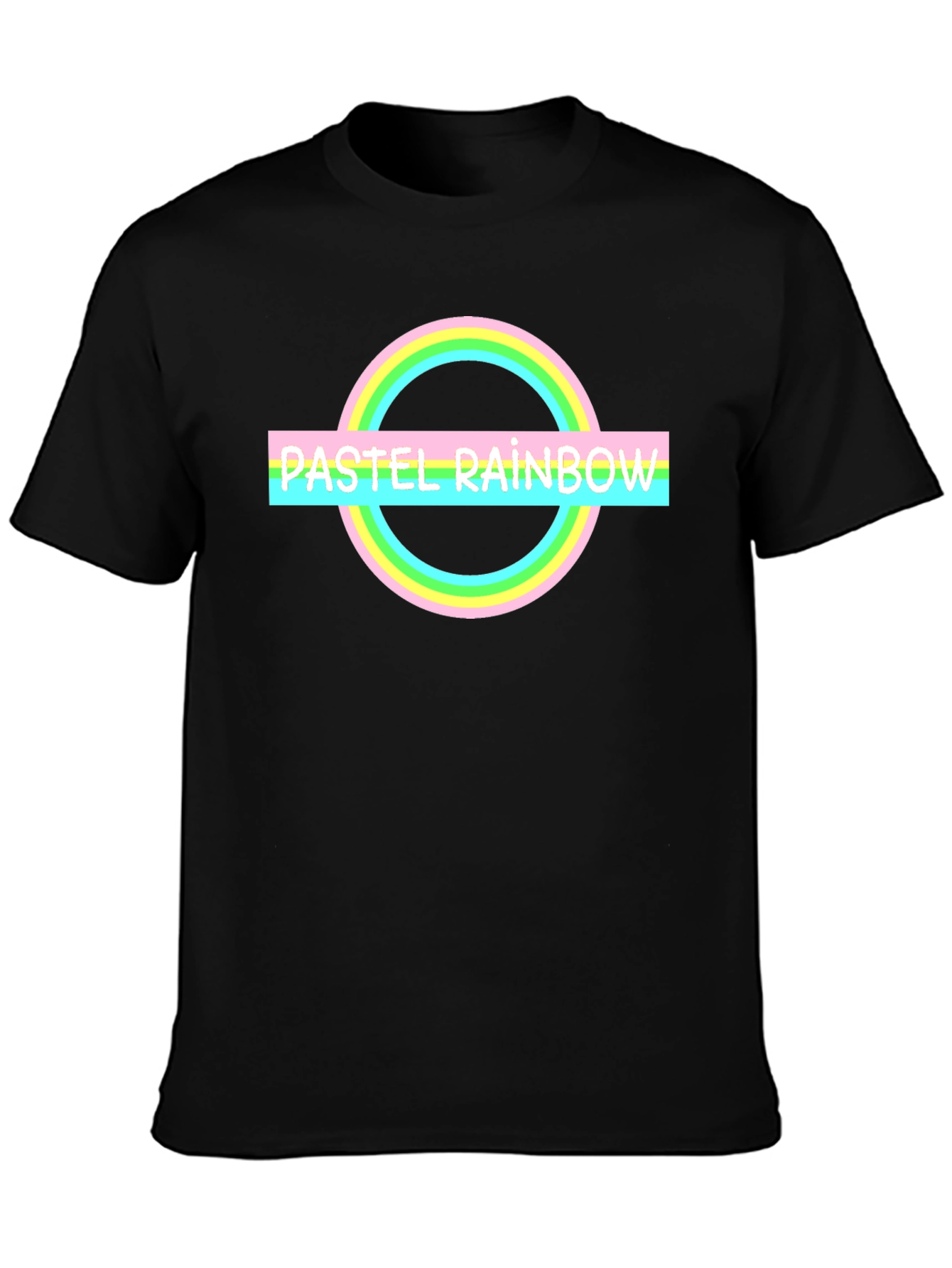 Pastel Rainbow Graphic Tee - Trendy Casual Shirt
