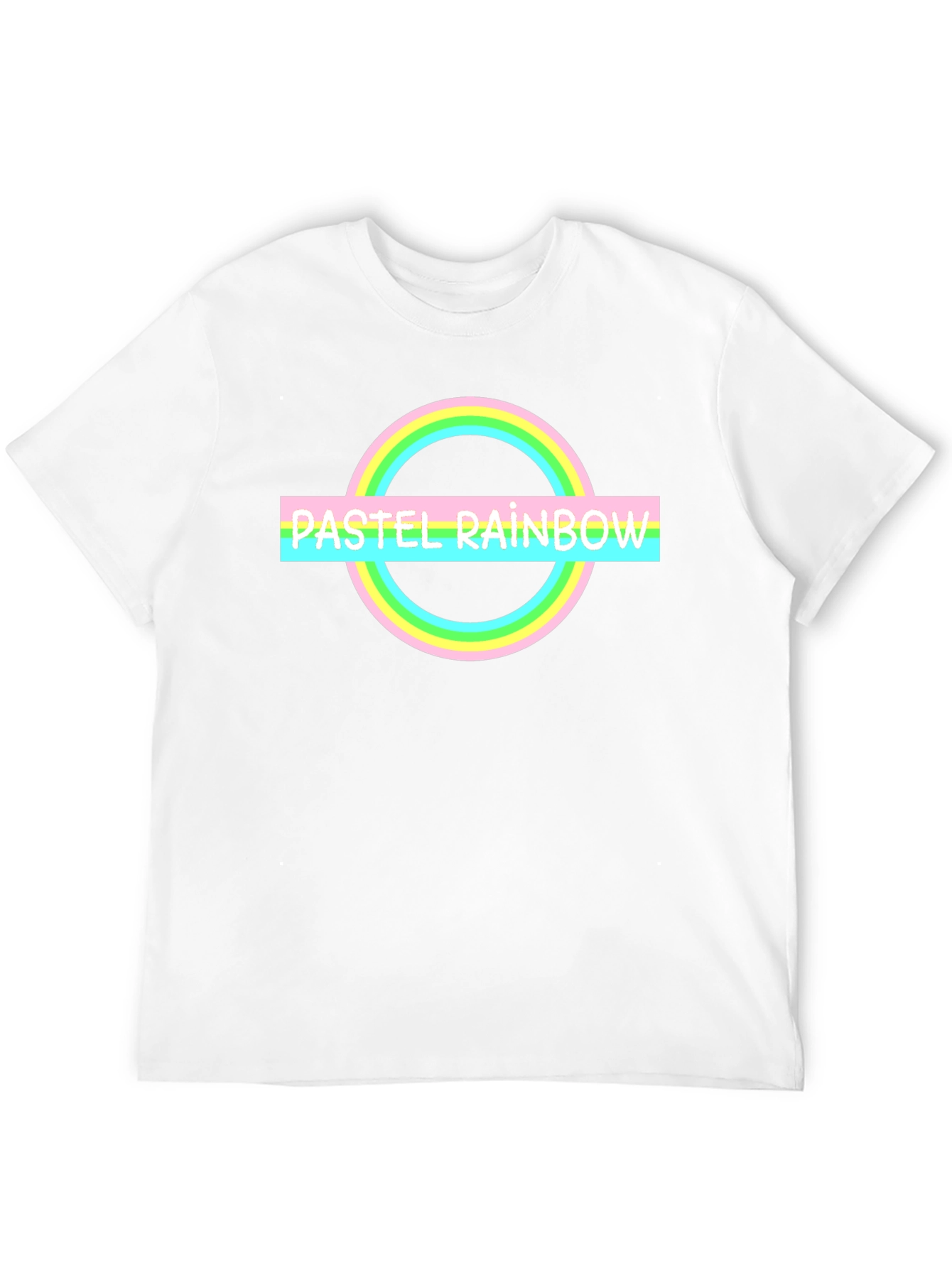 Pastel Rainbow Graphic Tee - Trendy Casual Shirt