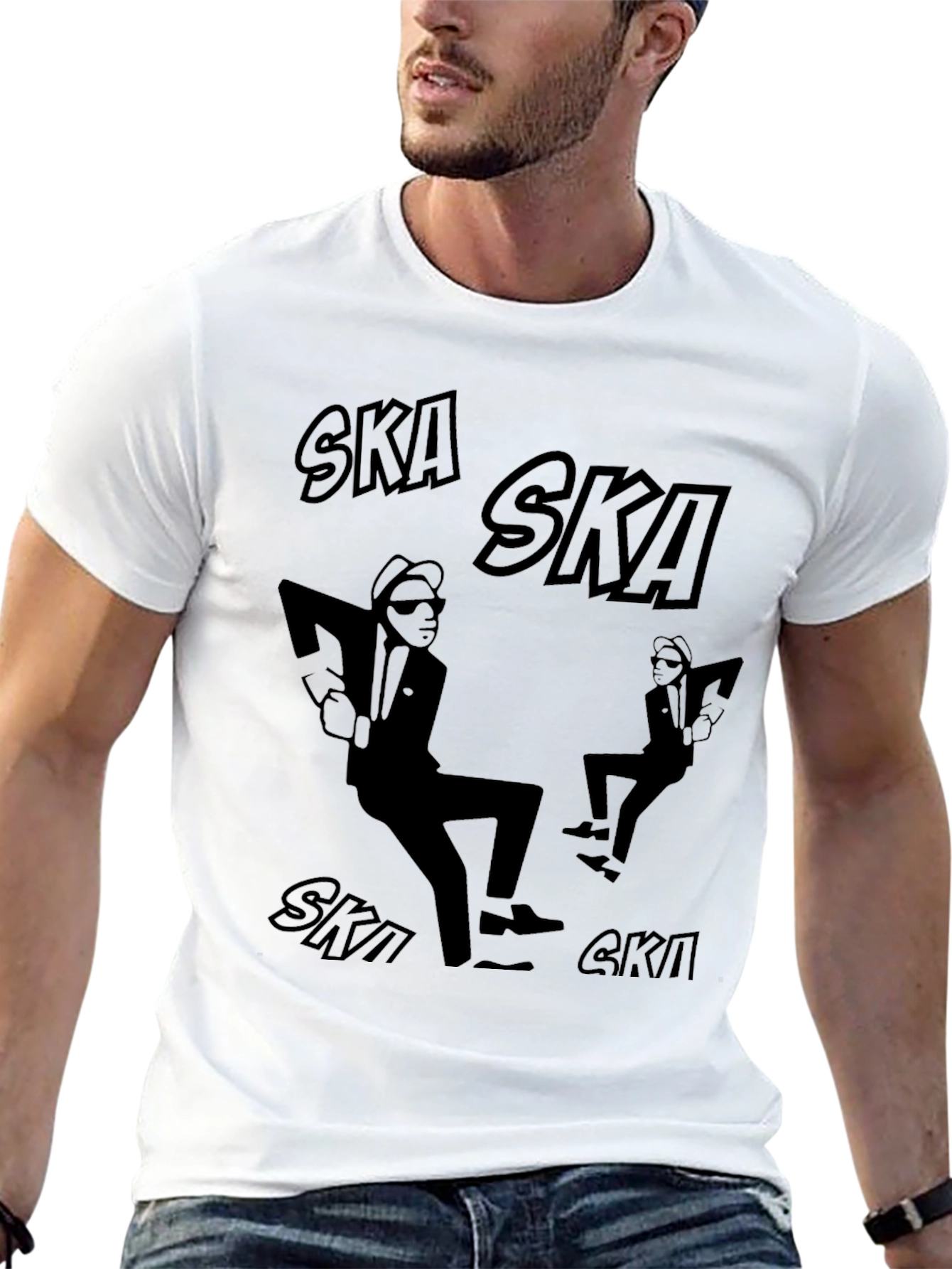 Ska Dancing Graphic Tee - Black Cotton T-Shirt