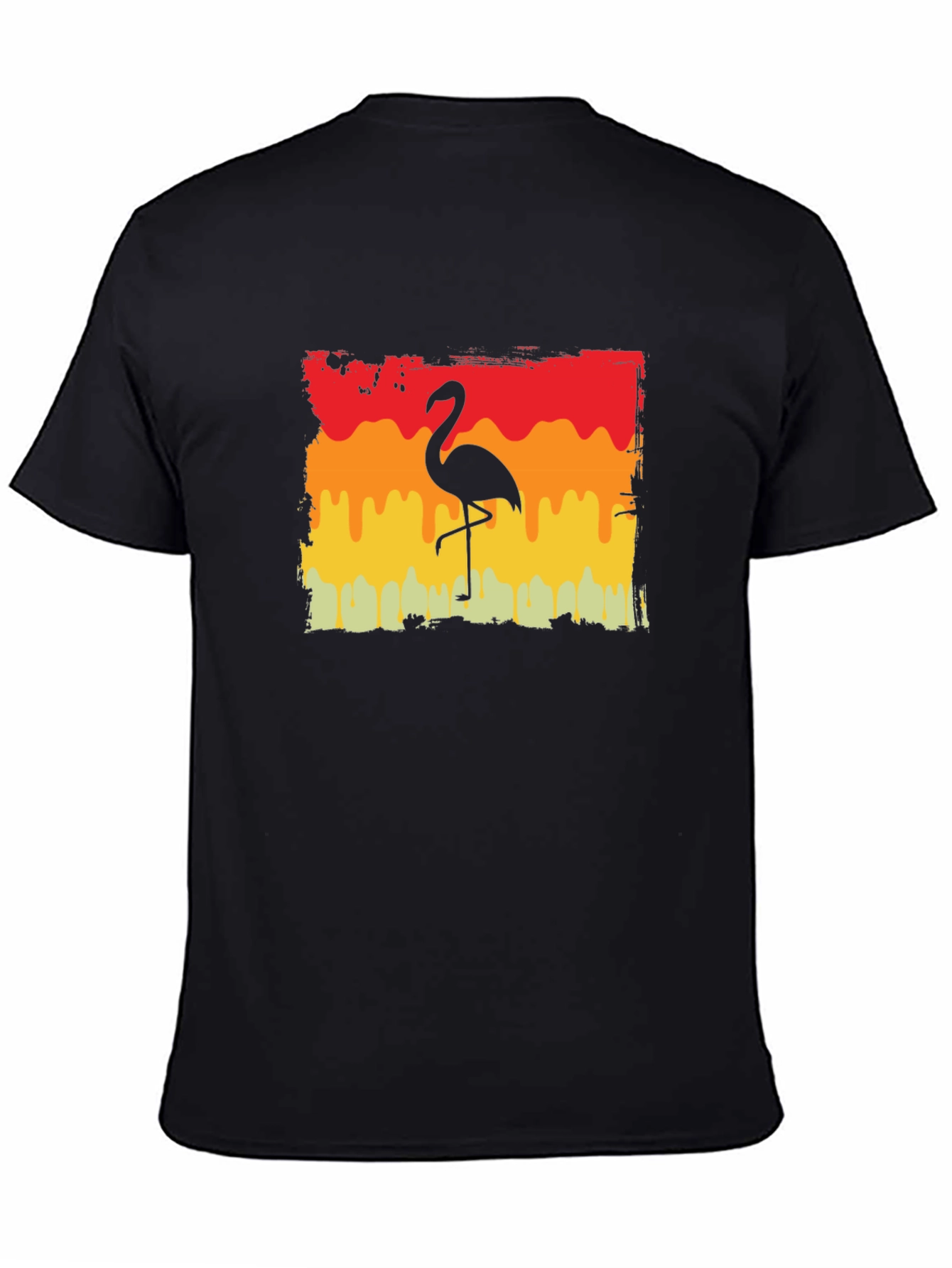 Retro Flamingo Graphic Tee - Black T-Shirt