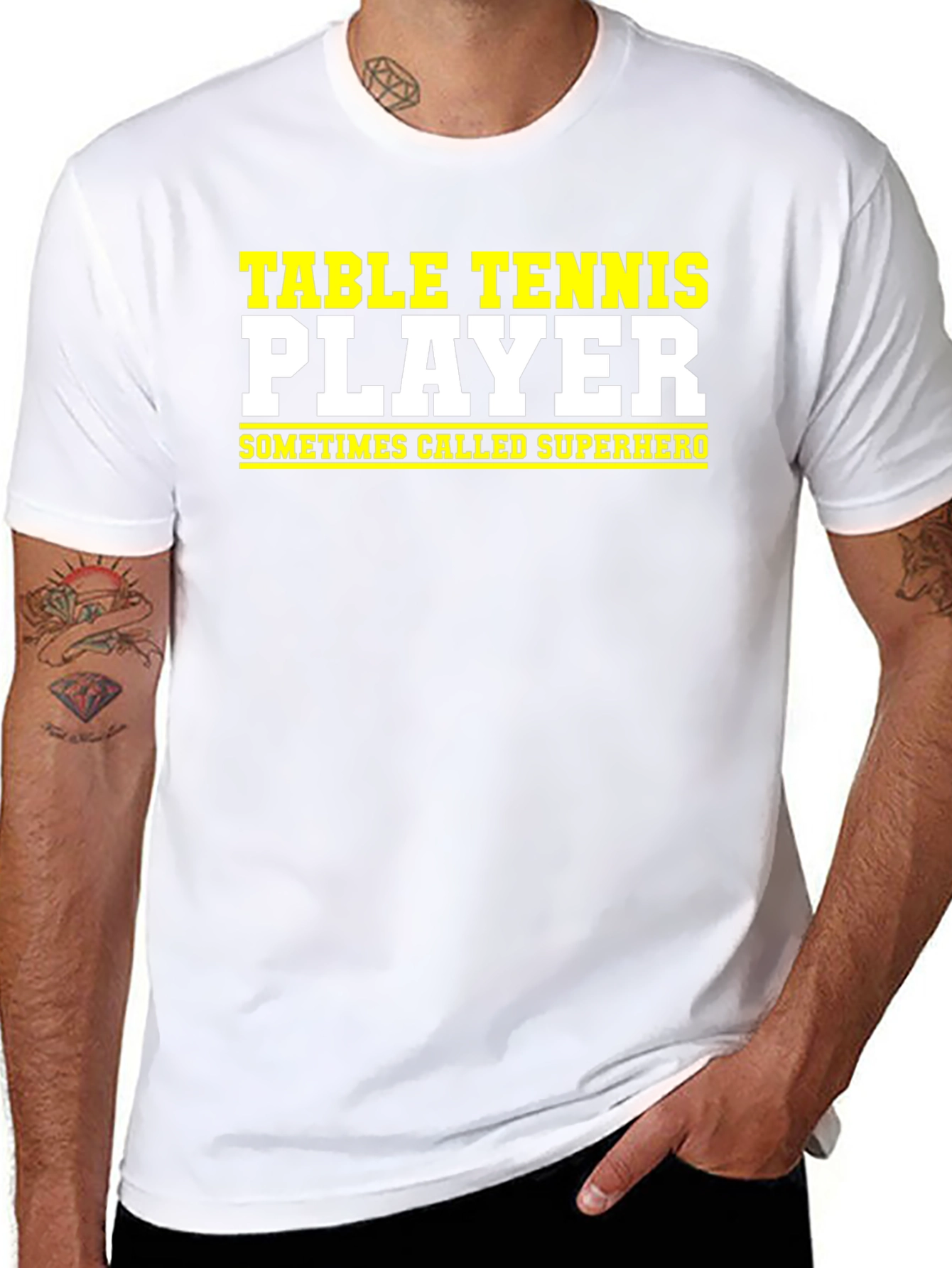 Table Tennis Player Superhero Graphic Tee