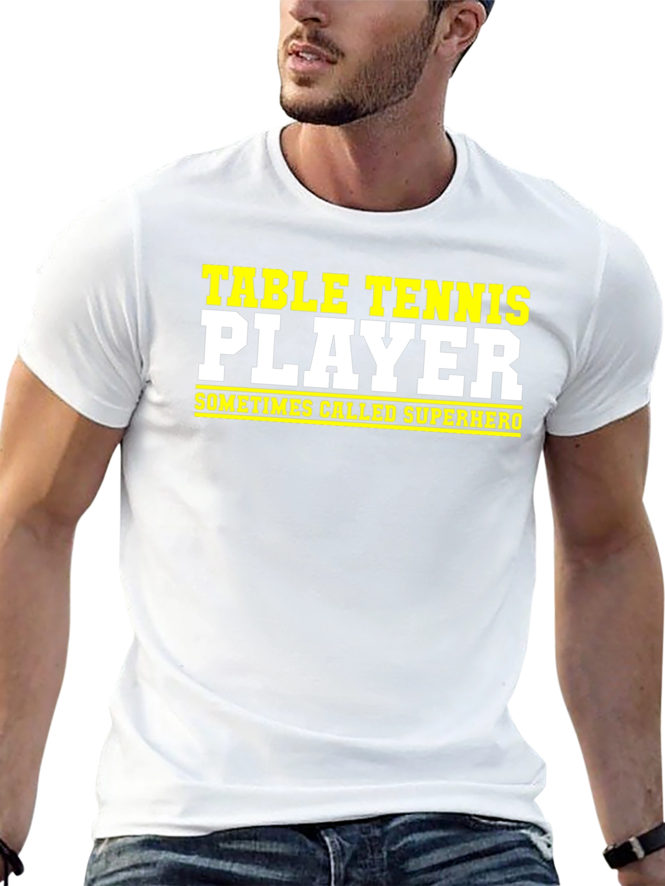 Table Tennis Player Superhero Graphic Tee