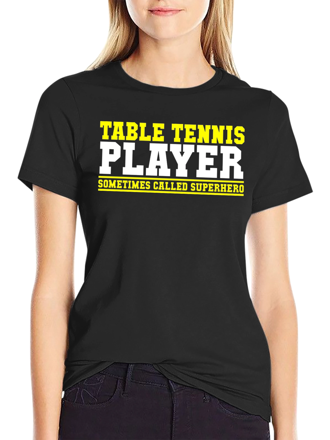 Table Tennis Player Superhero Graphic Tee