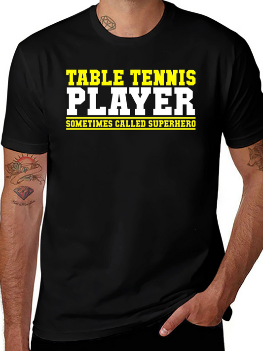 Table Tennis Player Superhero Graphic Tee