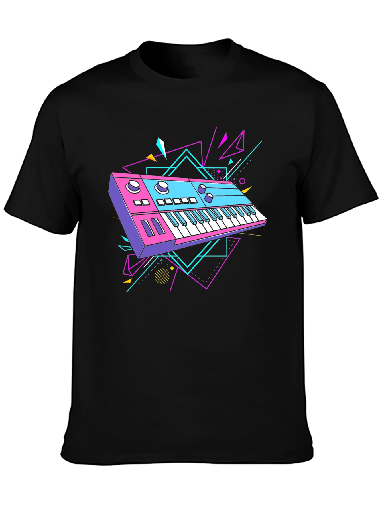 Retro Synthwave Keyboard Graphic T-Shirt