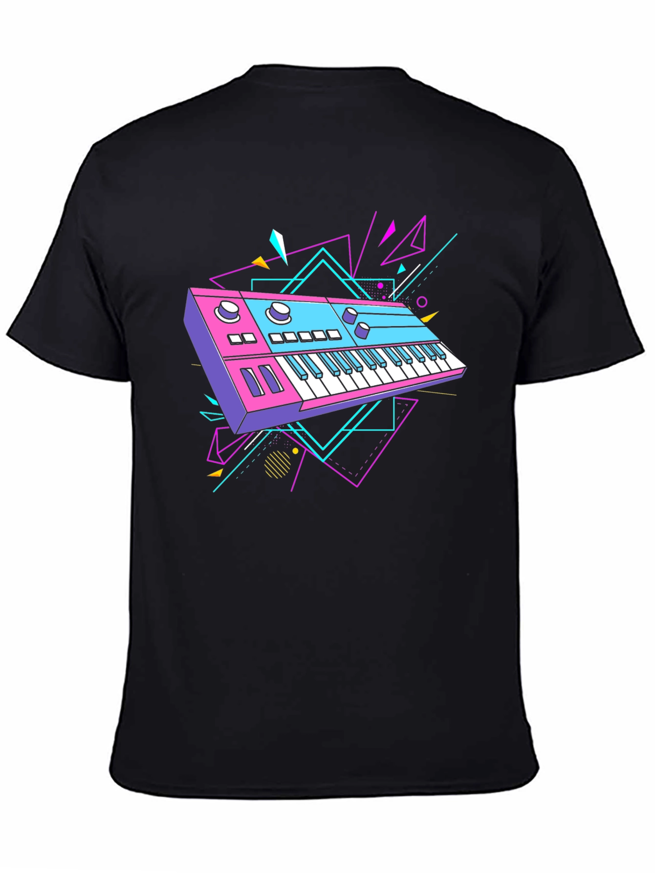 Retro Synthwave Keyboard Graphic T-Shirt