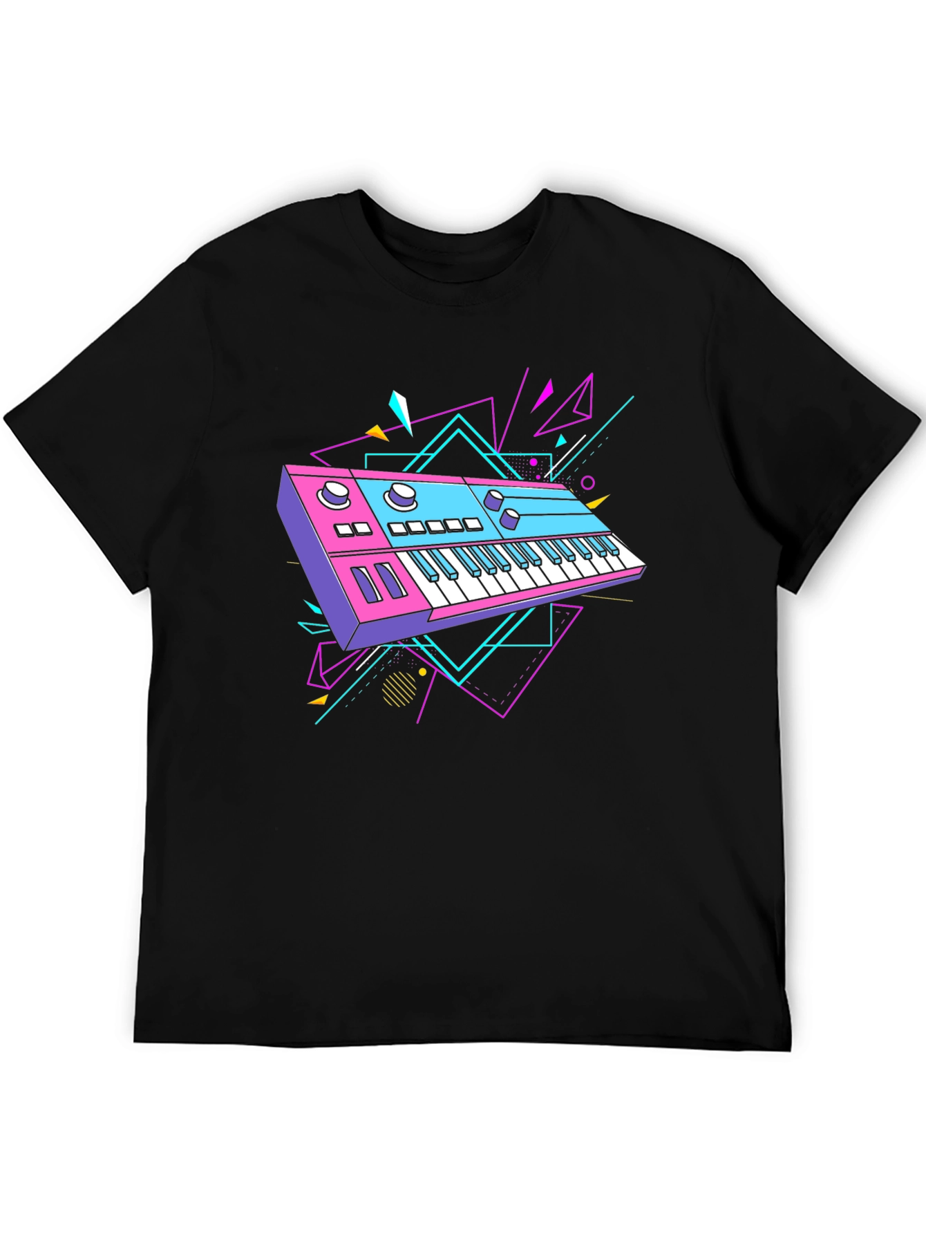 Retro Synthwave Keyboard Graphic T-Shirt