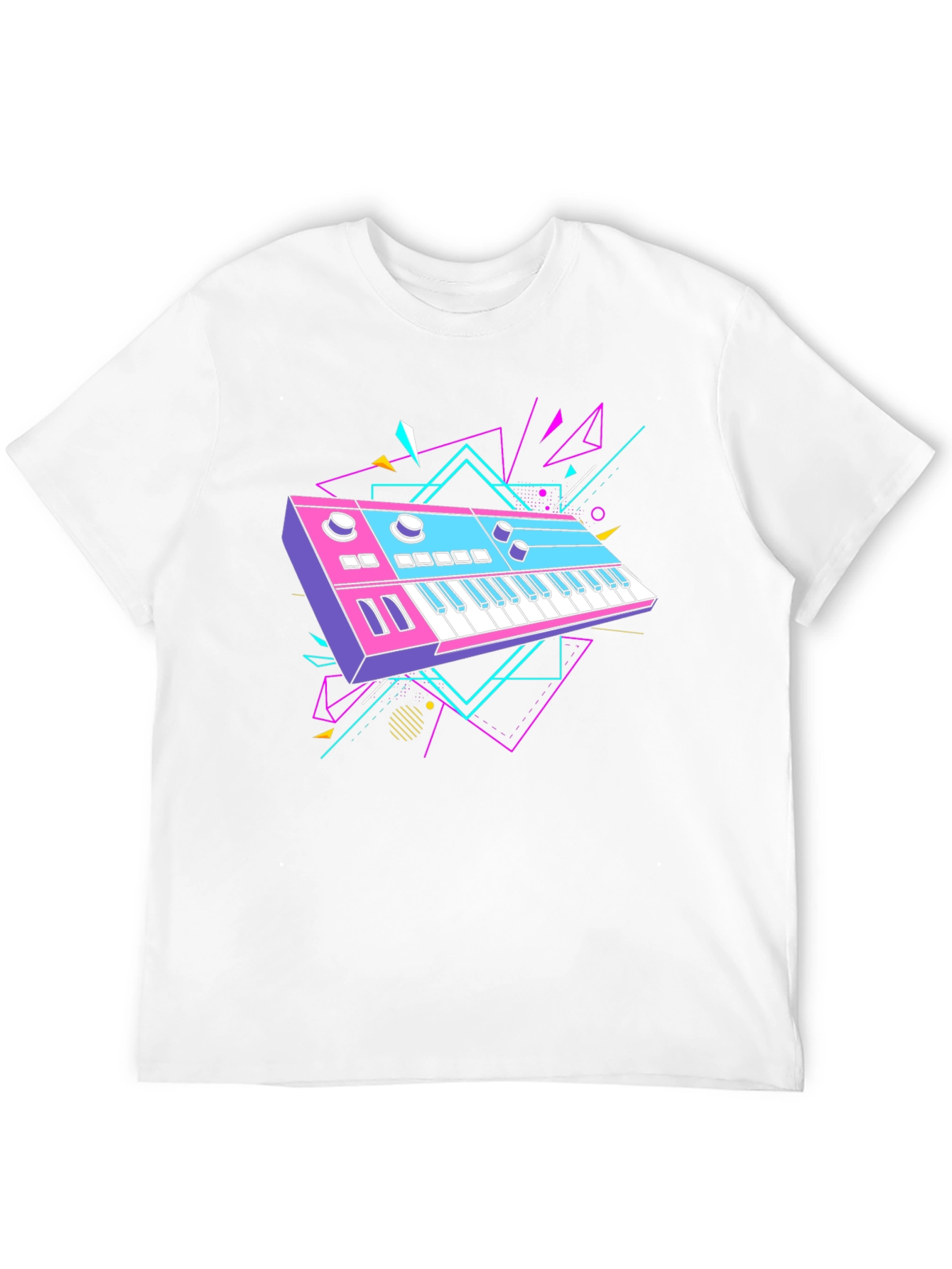 Retro Synthwave Keyboard Graphic T-Shirt