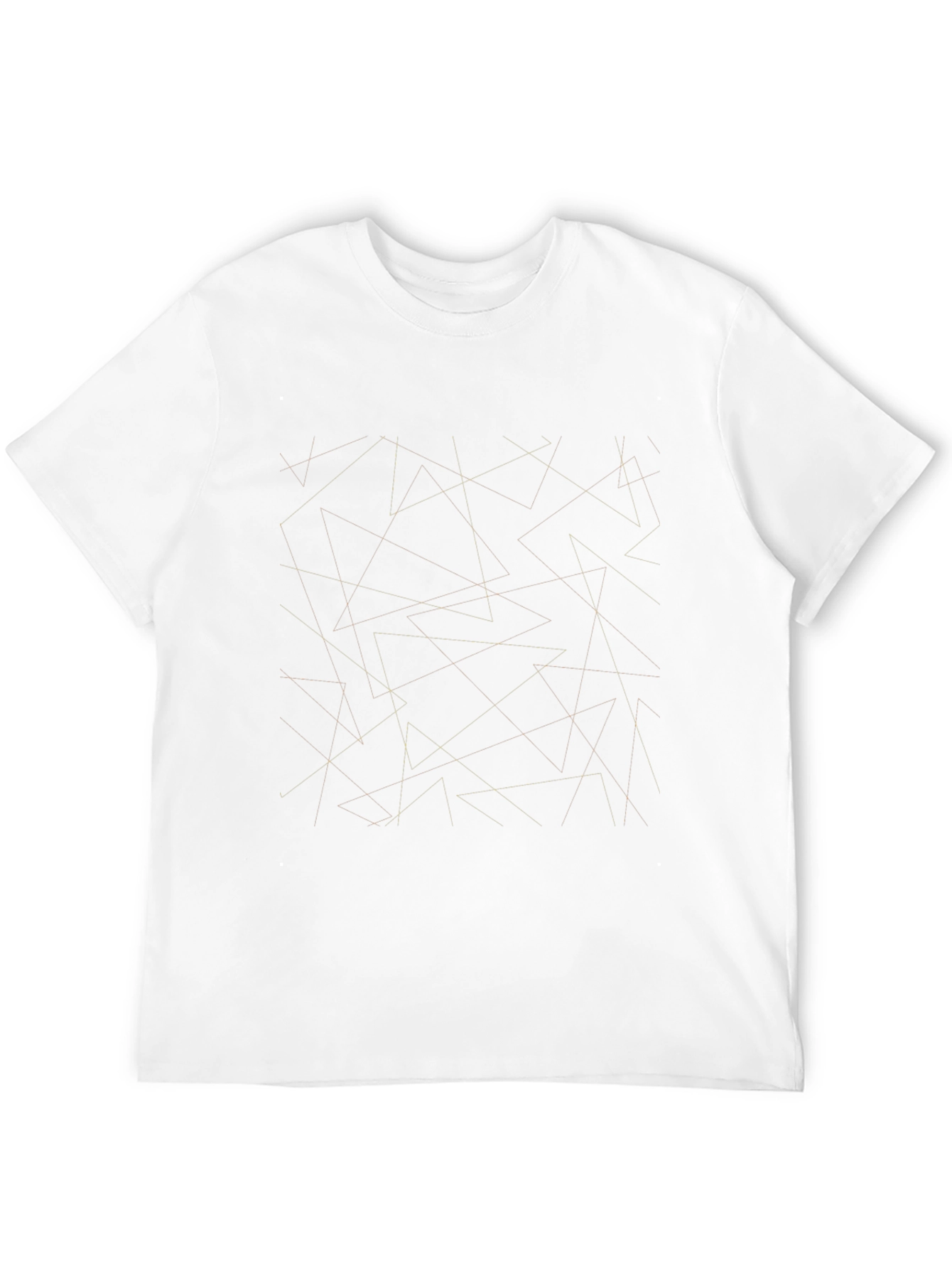 Geometric Line Art Black T-Shirt