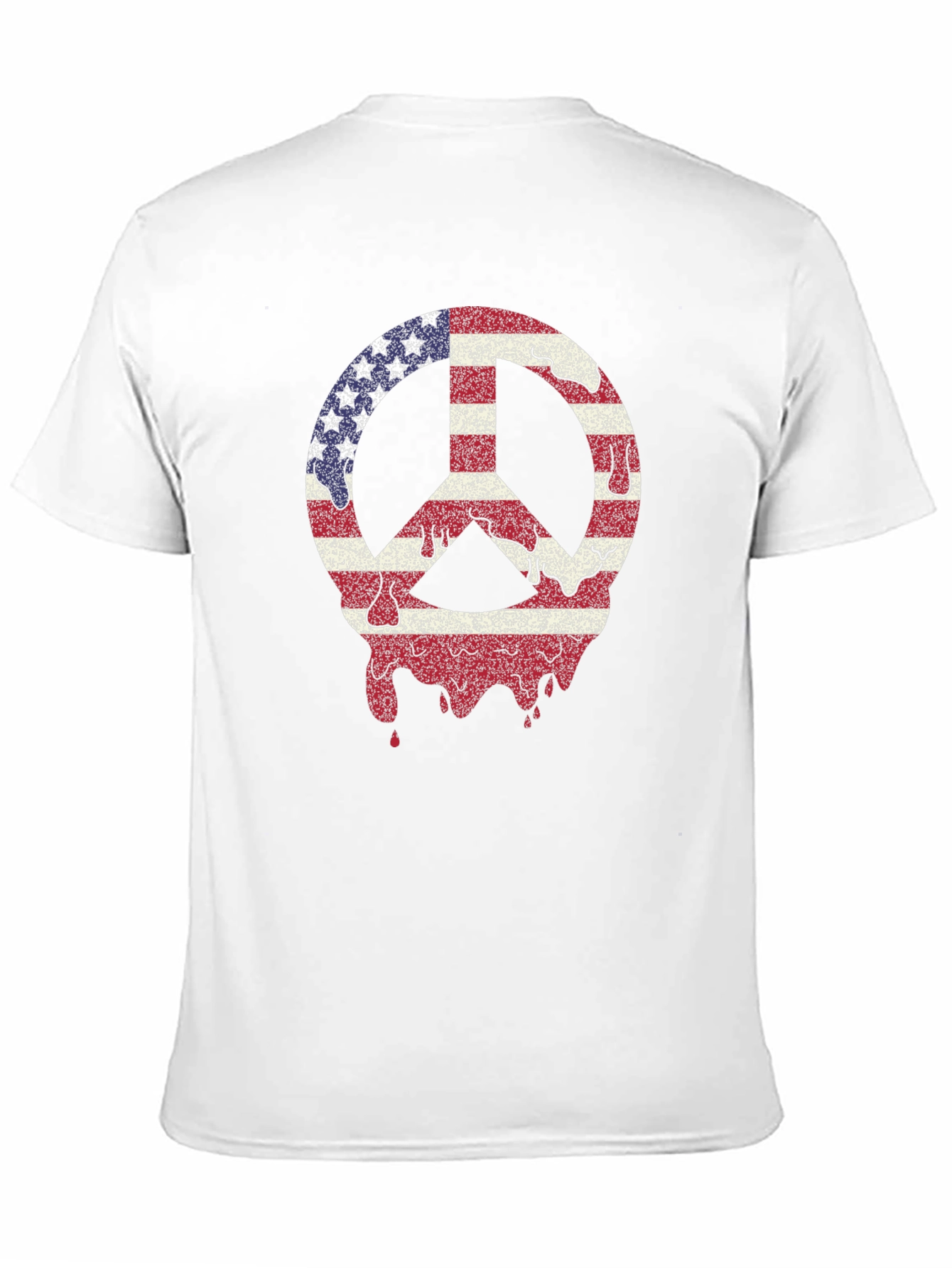 Peace Sign USA Flag Graphic T-Shirt
