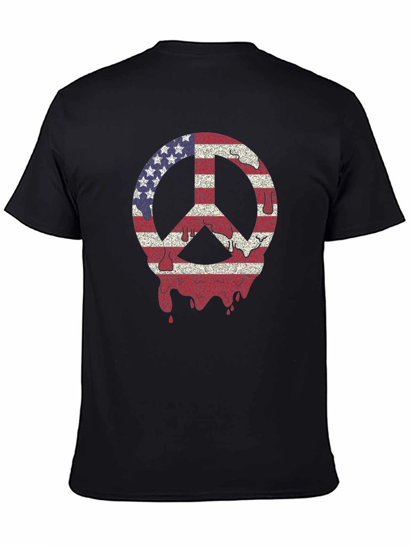Peace Sign USA Flag Graphic T-Shirt