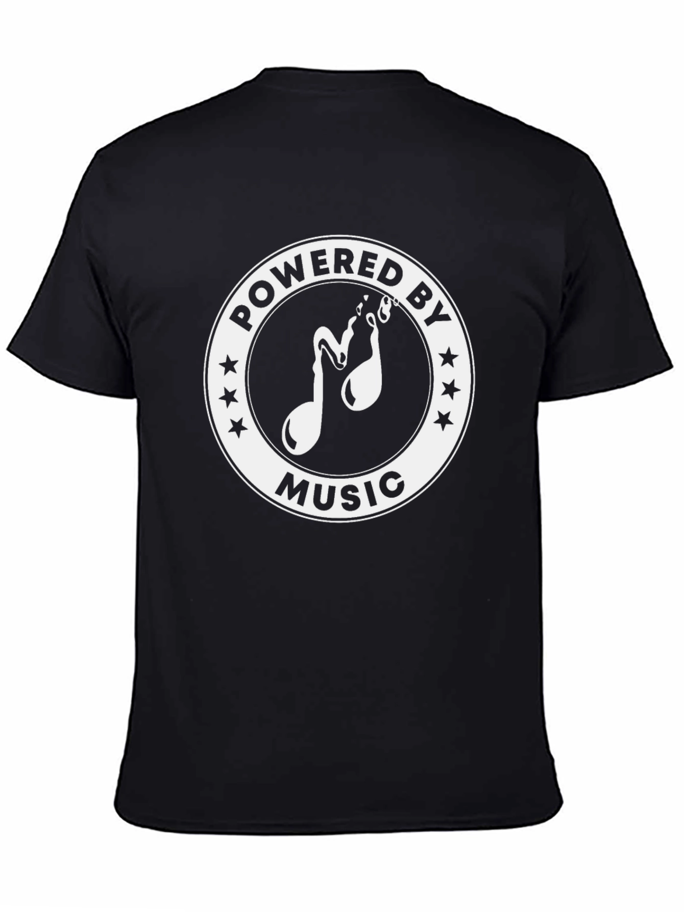 Powered by Music T-Shirt - Black Cotton Tee