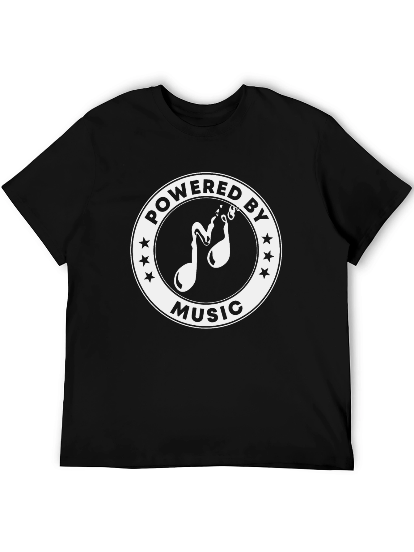 Powered by Music T-Shirt - Black Cotton Tee