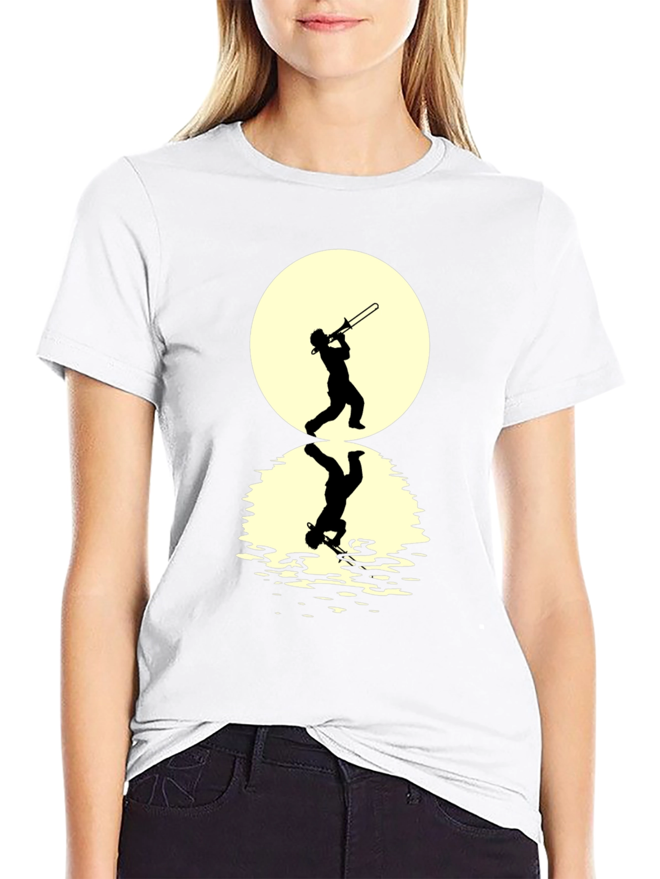 Trombone Player Reflection Graphic Tee