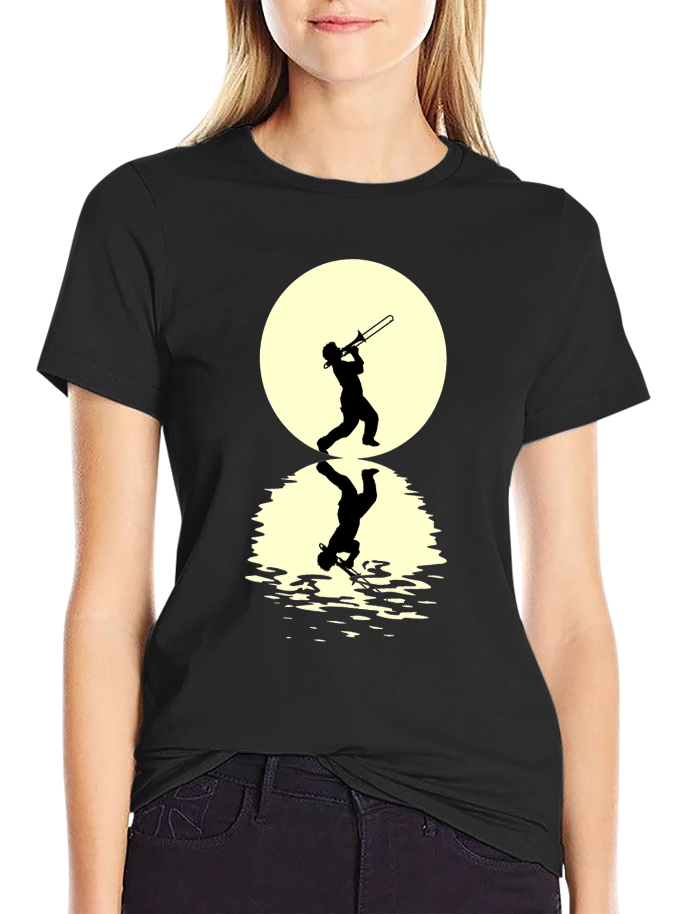 Trombone Player Reflection Graphic Tee