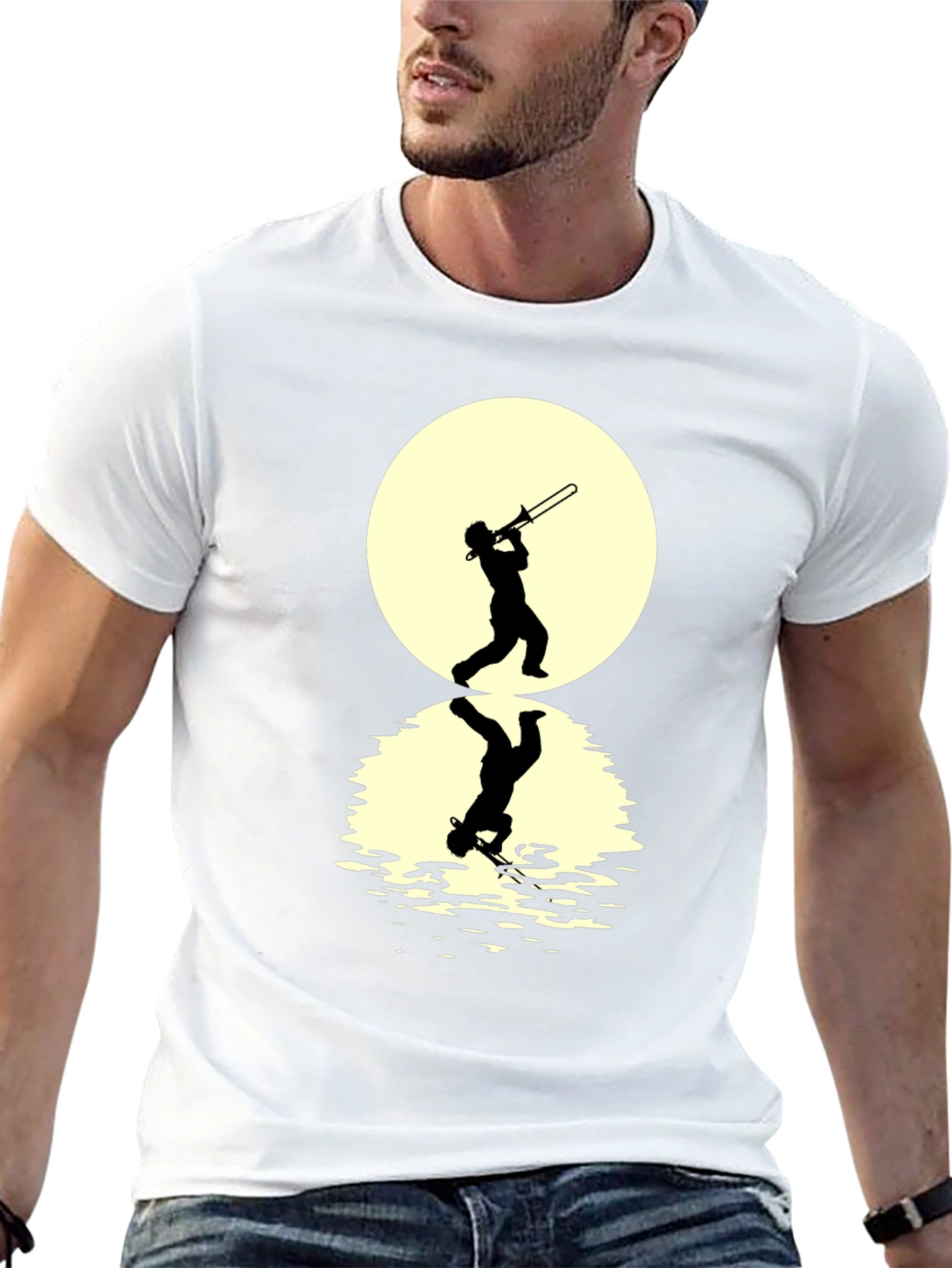 Trombone Player Reflection Graphic Tee