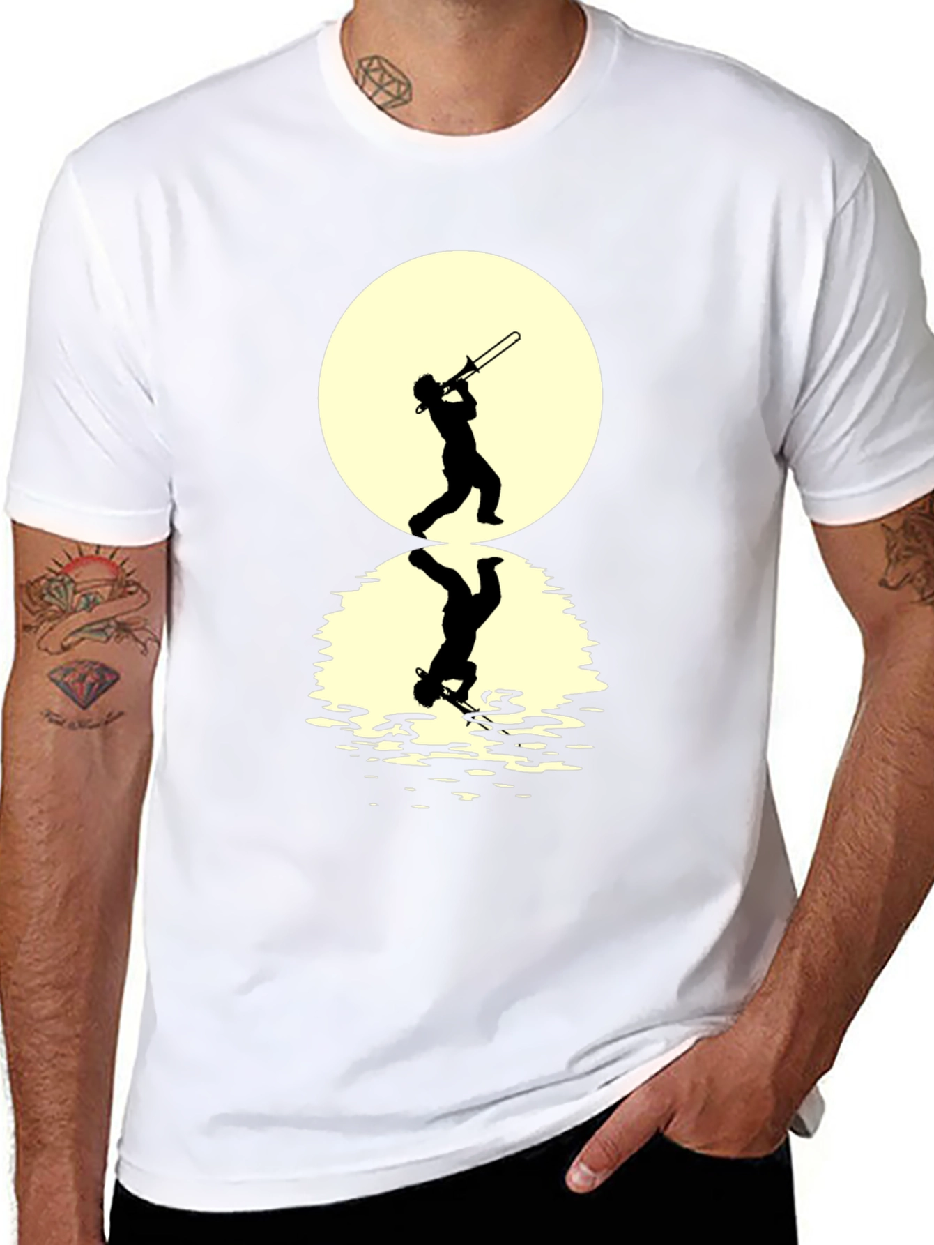 Trombone Player Reflection Graphic Tee