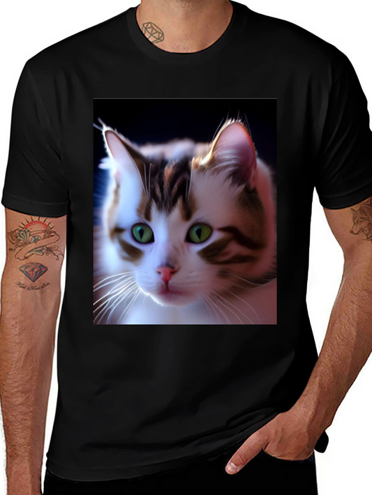 Cat Portrait Graphic Tee - Unique Style!