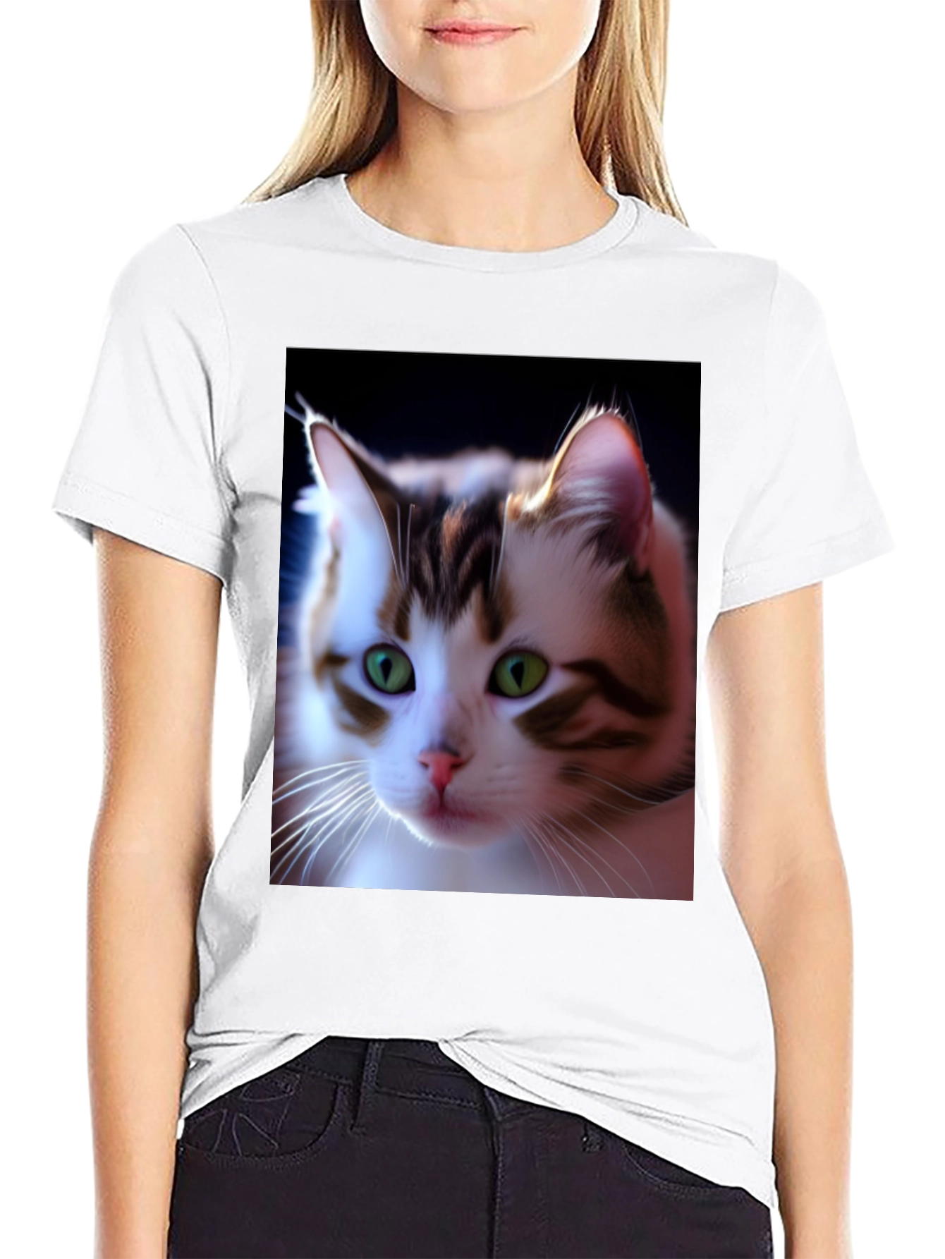 Cat Portrait Graphic Tee - Unique Style!