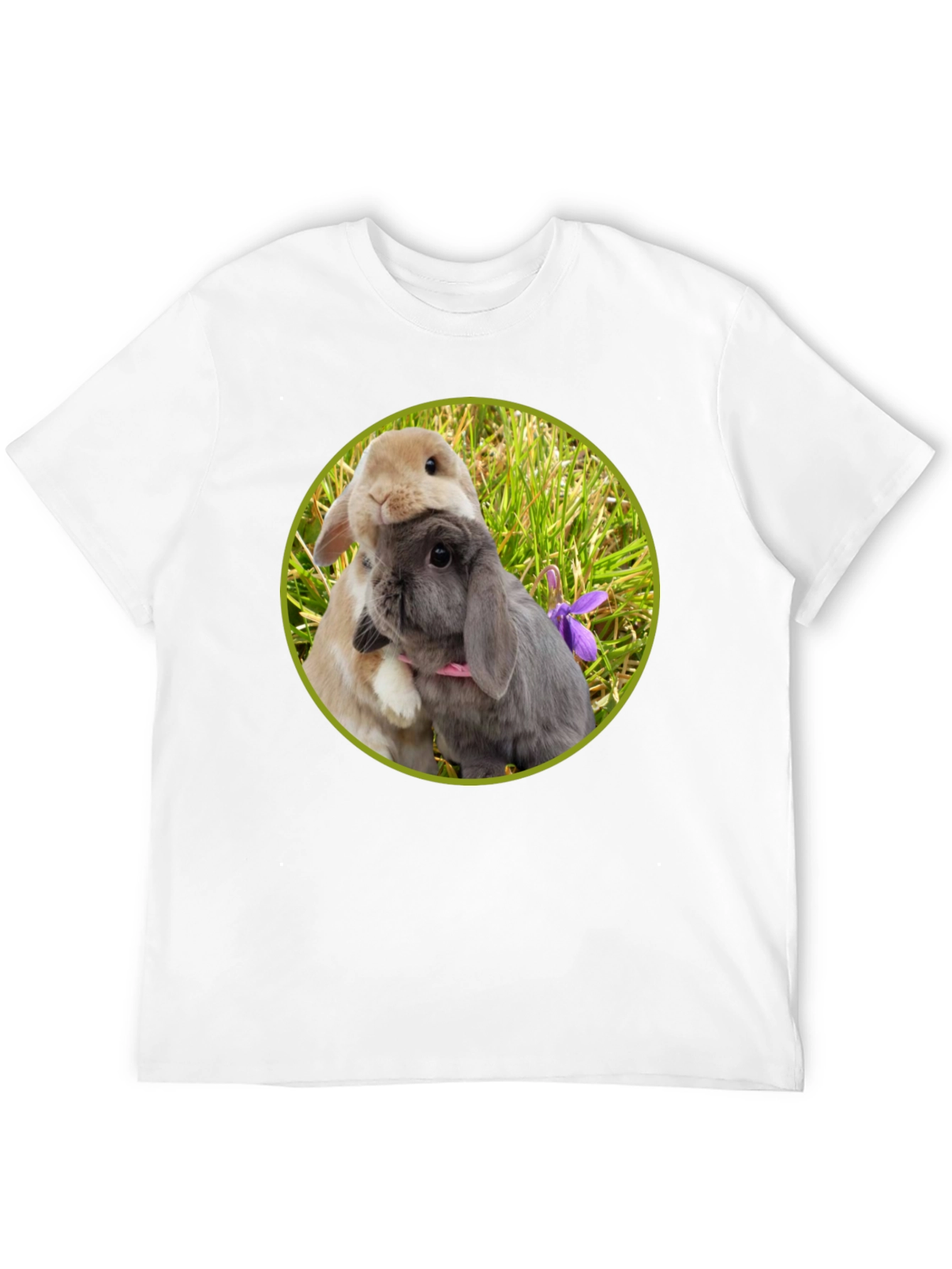 Cute Bunny Circle Graphic T-Shirt