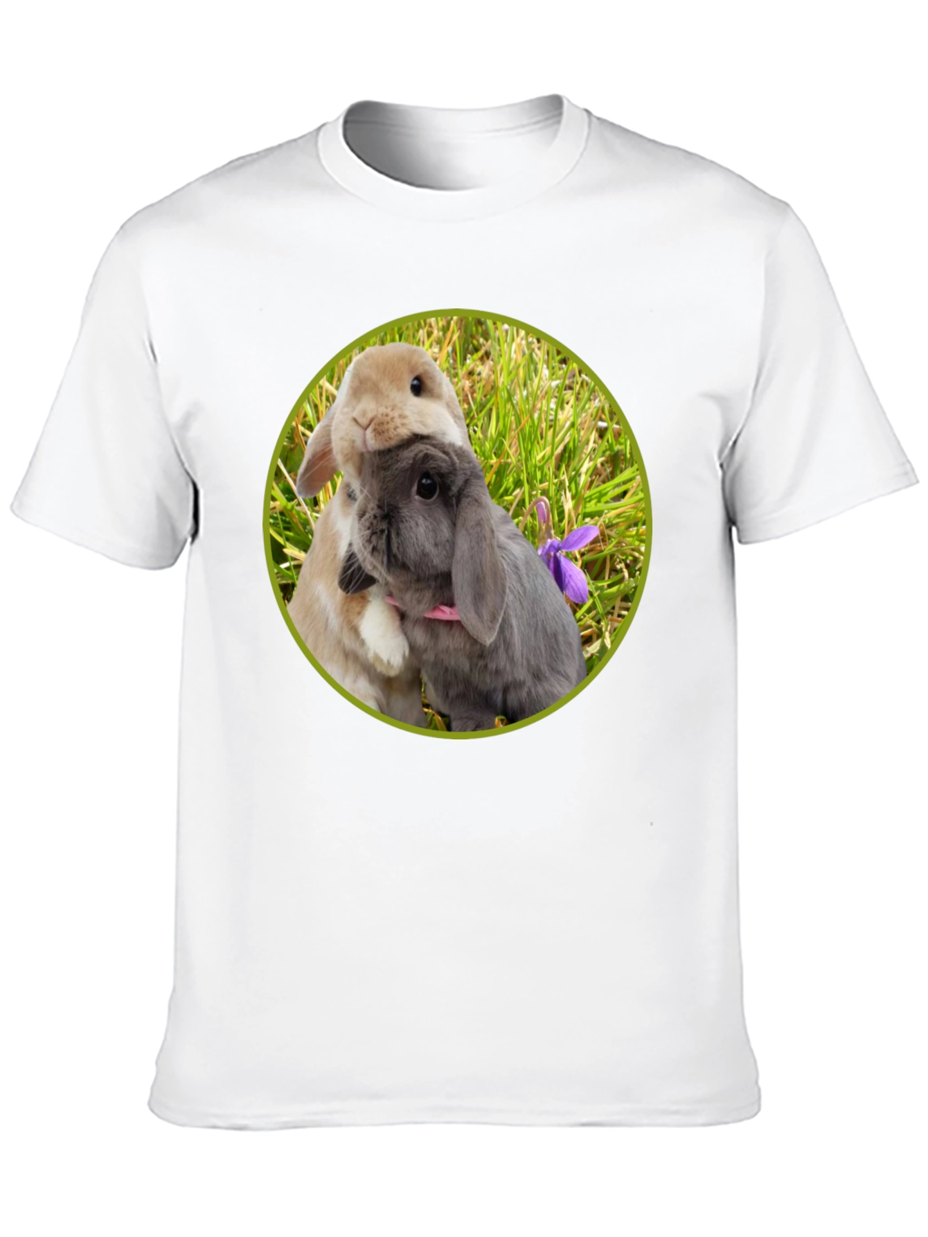 Cute Bunny Circle Graphic T-Shirt