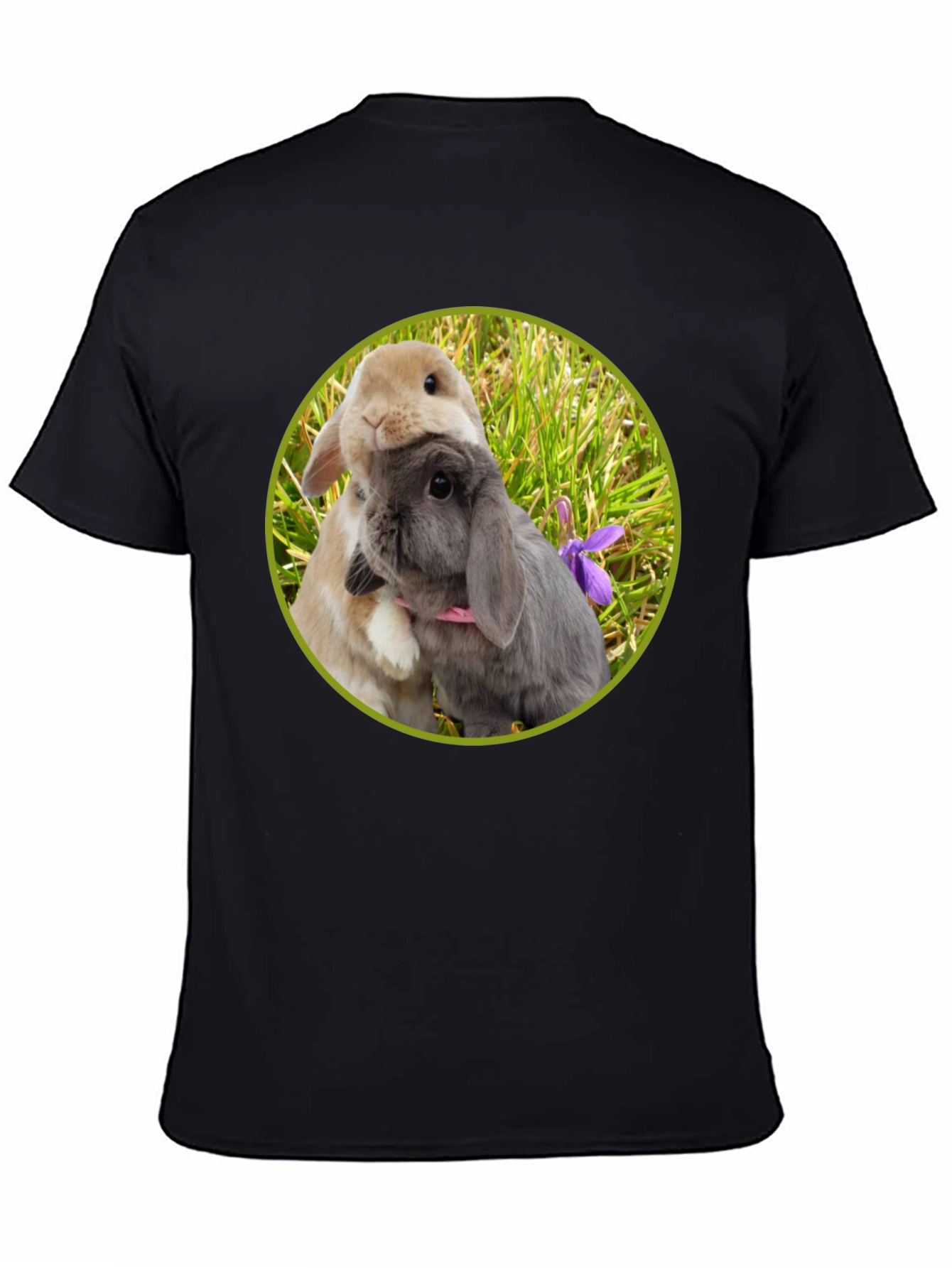 Cute Bunny Circle Graphic T-Shirt