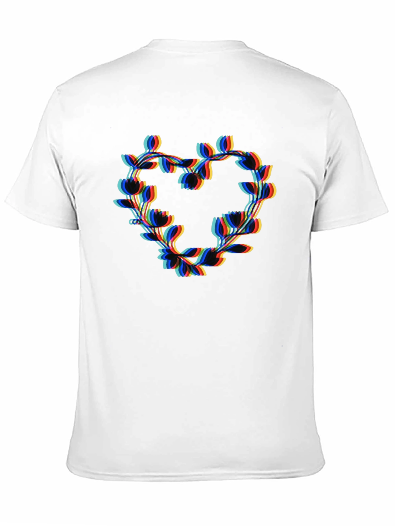 Floral Heart Graphic Black T-Shirt
