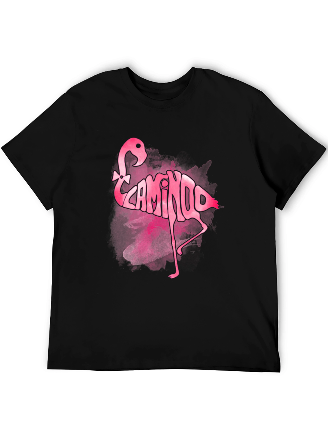 Pink Flamingo Word Art Graphic Tee