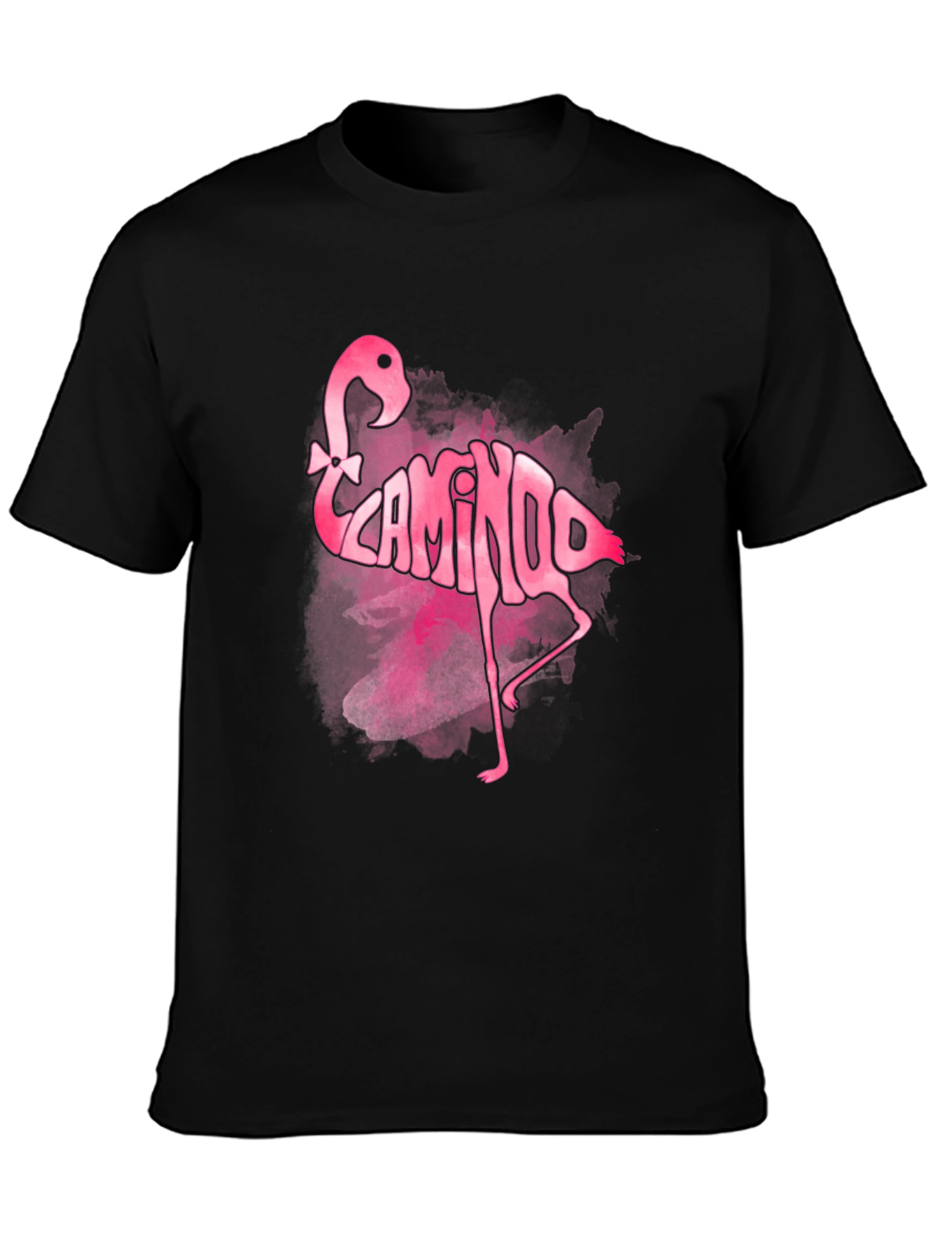 Pink Flamingo Word Art Graphic Tee