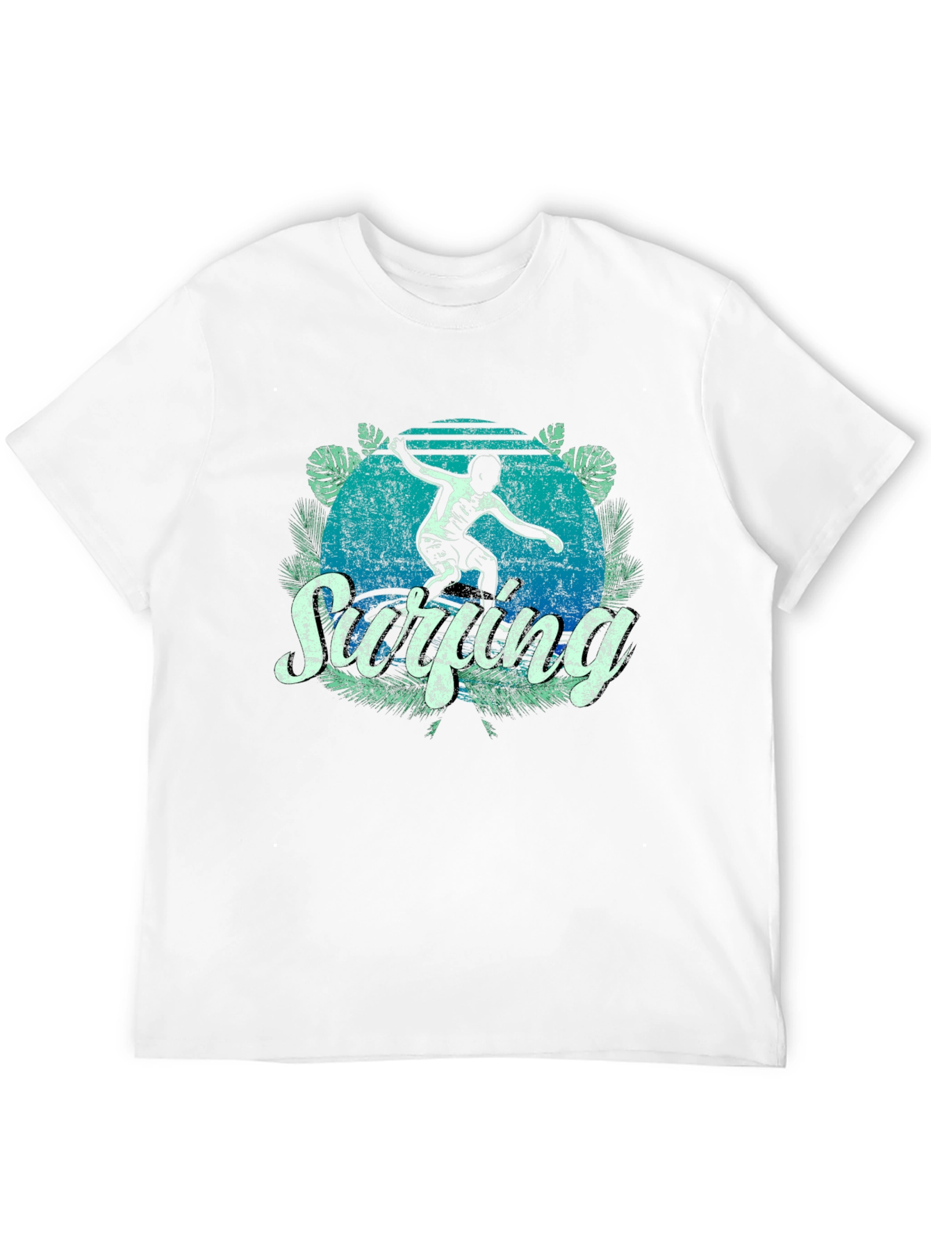Surfing Retro Graphic T-Shirt - Mens Black Tee