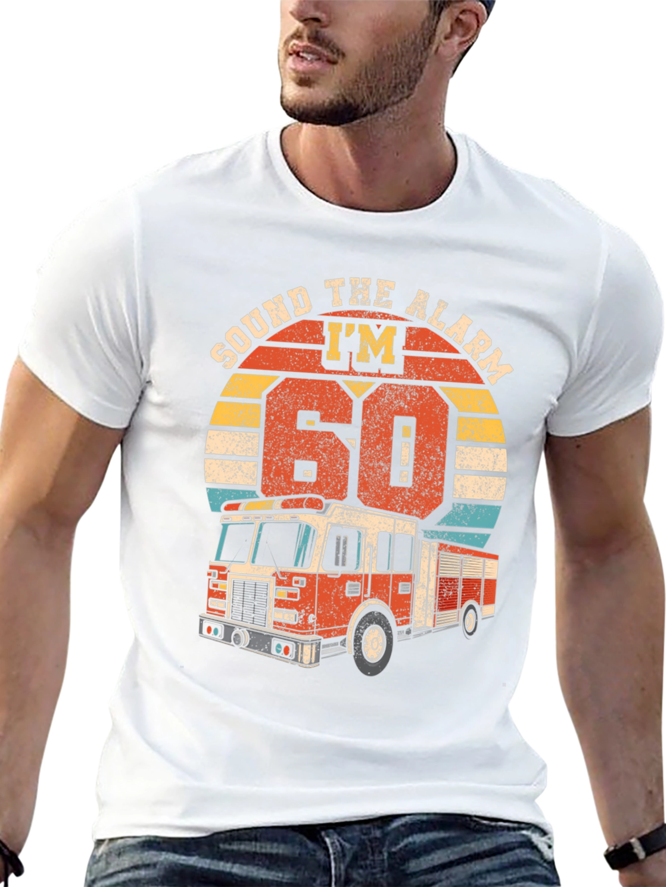 Sound The Alarm Im 60 Firetruck T-Shirt