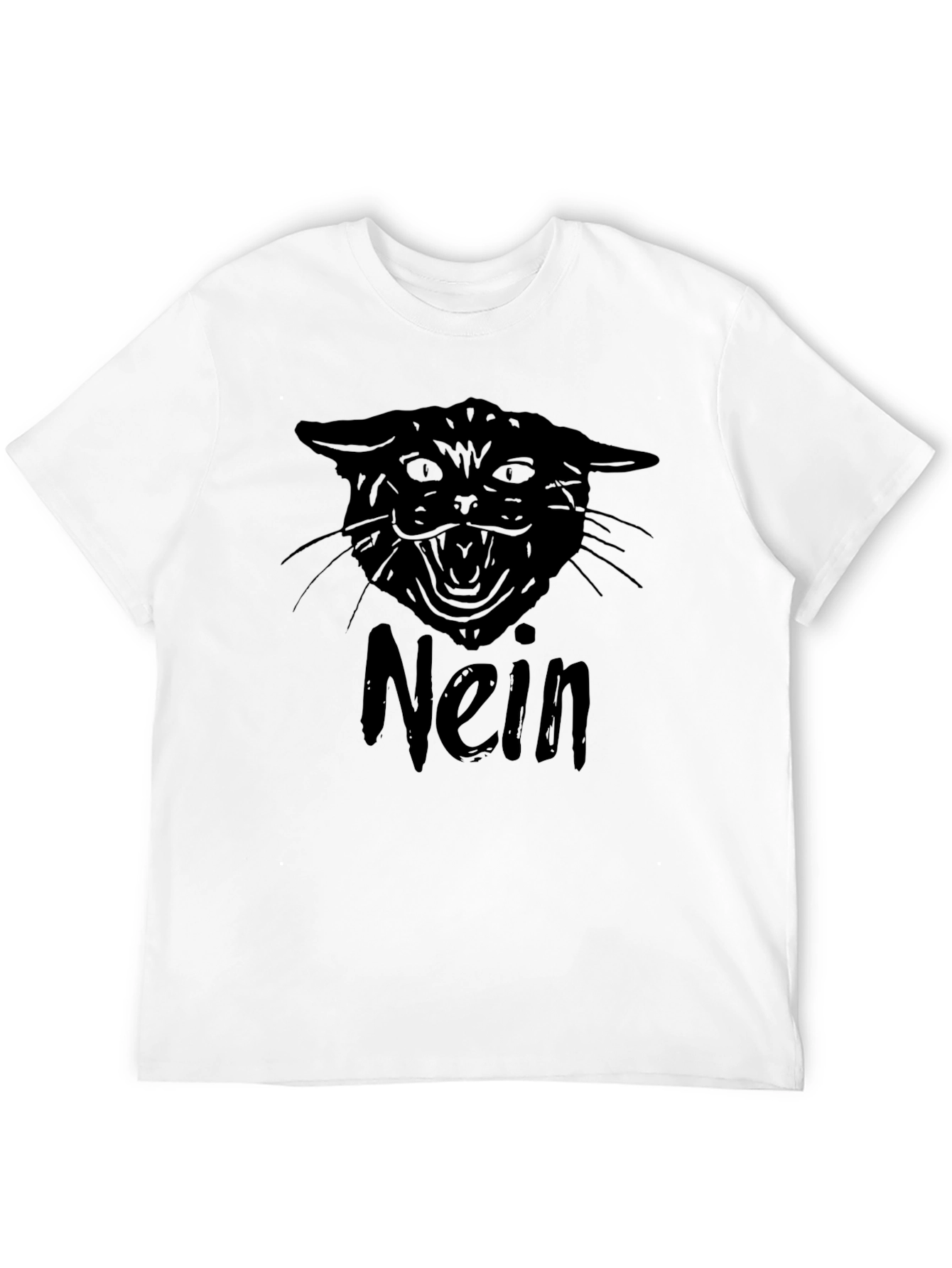 Nein Cat Graphic Tee - Black T-Shirt