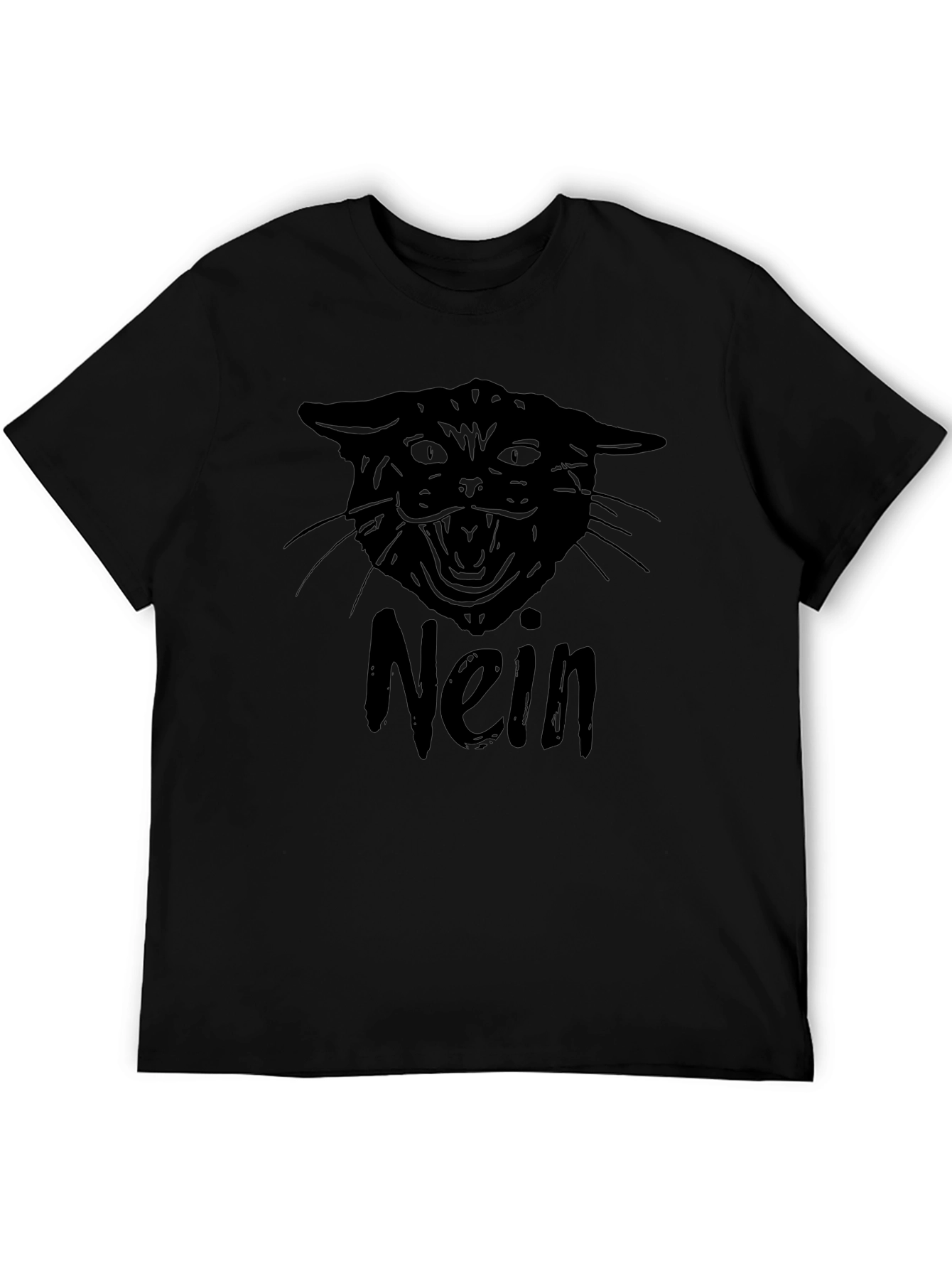 Nein Cat Graphic Tee - Black T-Shirt
