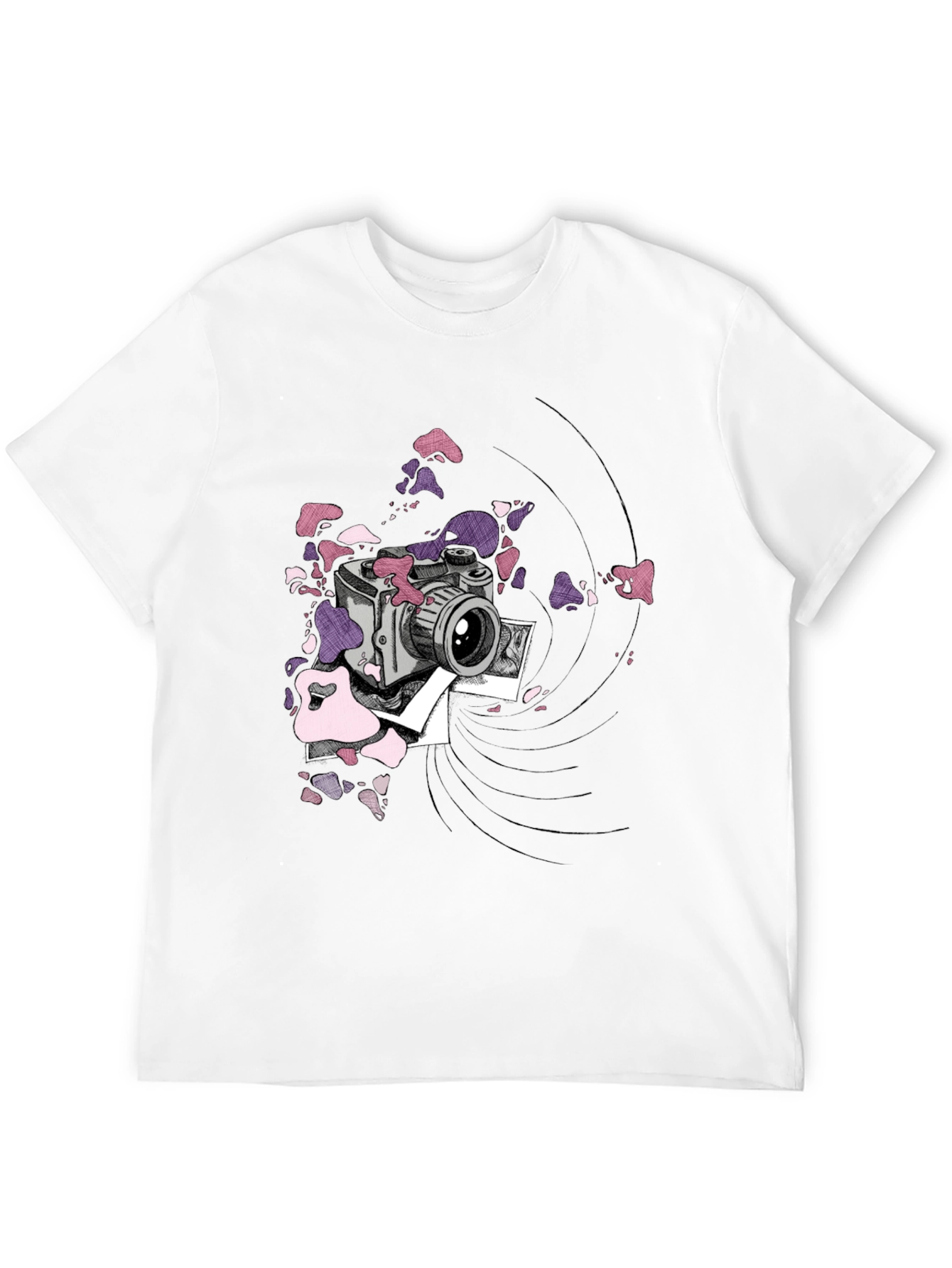 Camera Graphic T-Shirt - Trendy Artistic Tee