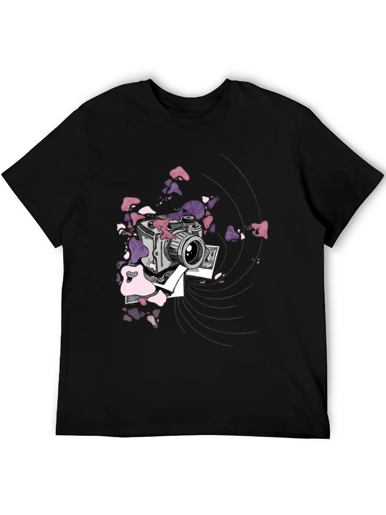 Camera Graphic T-Shirt - Trendy Artistic Tee