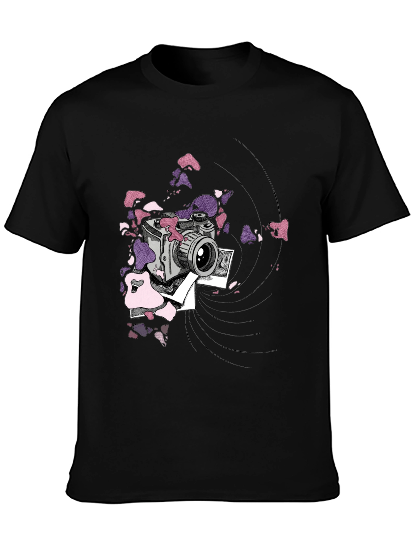 Camera Graphic T-Shirt - Trendy Artistic Tee